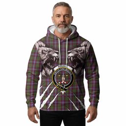 Russell Tartan Crest Hoodie Ferocious Lion Style