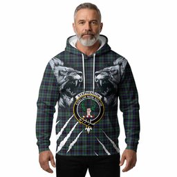 Stephenson (Stevenson) Tartan Crest Hoodie Ferocious Lion Style