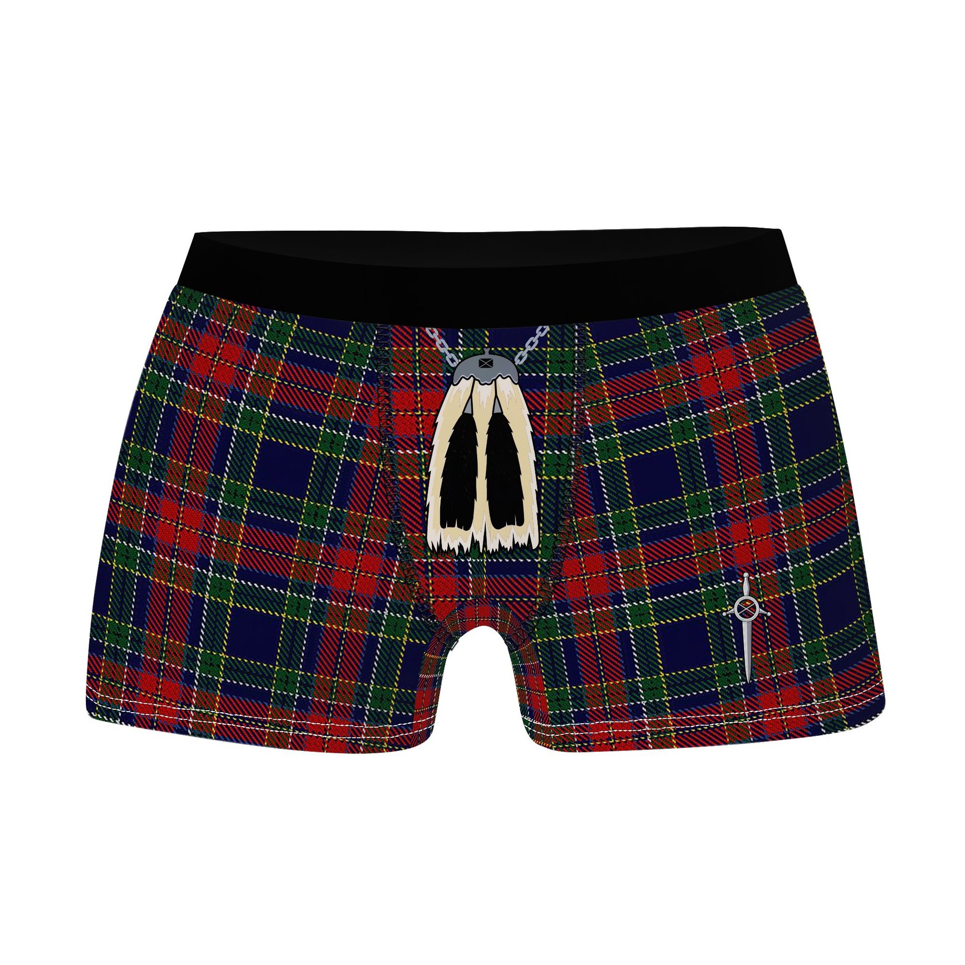 ScotsTee Shop Scottish Allison Red Clan Highland Kilt Sporran Tartan Boxer Briefs