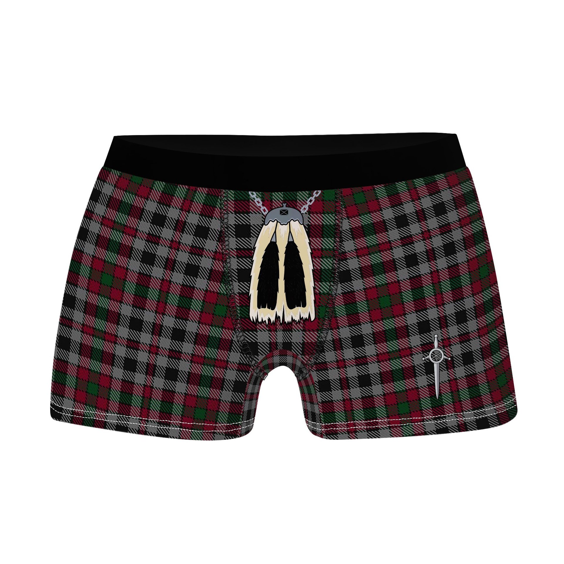 ScotsTee Shop Scottish Borthwick Clan Highland Kilt Sporran Tartan Boxer Briefs