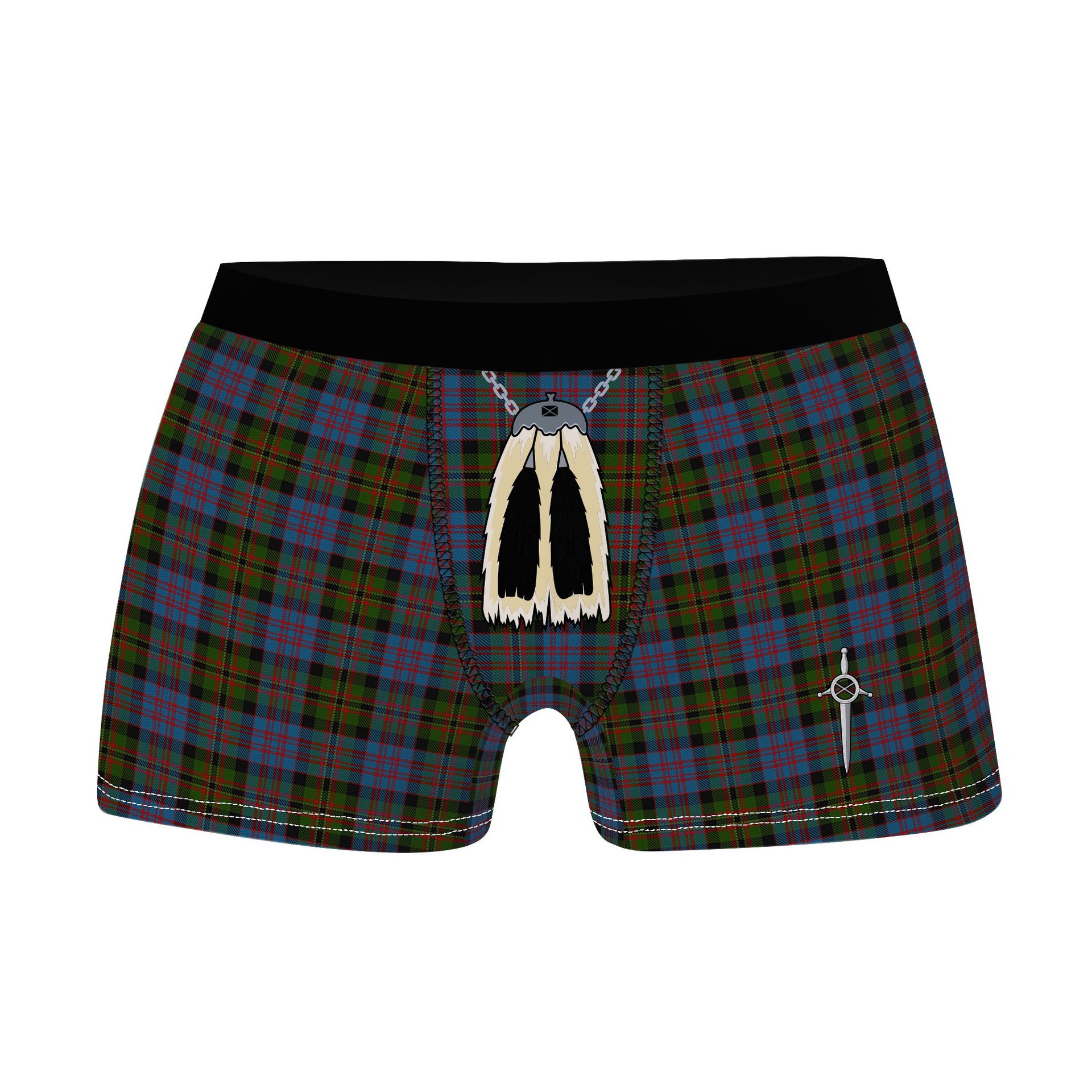 ScotsTee Shop Scottish Bowie Clan Highland Kilt Sporran Tartan Boxer Briefs