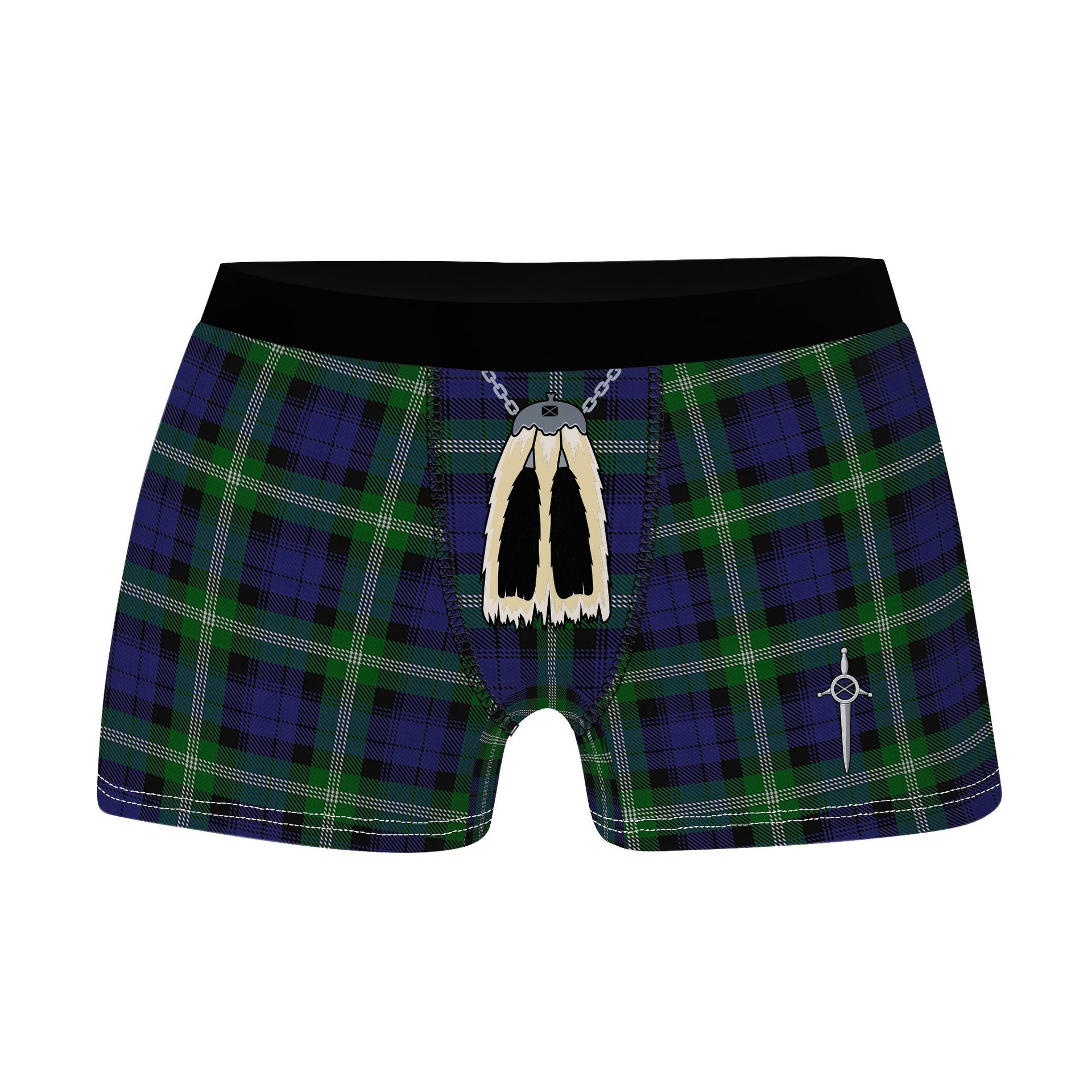 ScotsTee Shop Scottish Baillie of Polkemmet Clan Highland Kilt Sporran Tartan Boxer Briefs