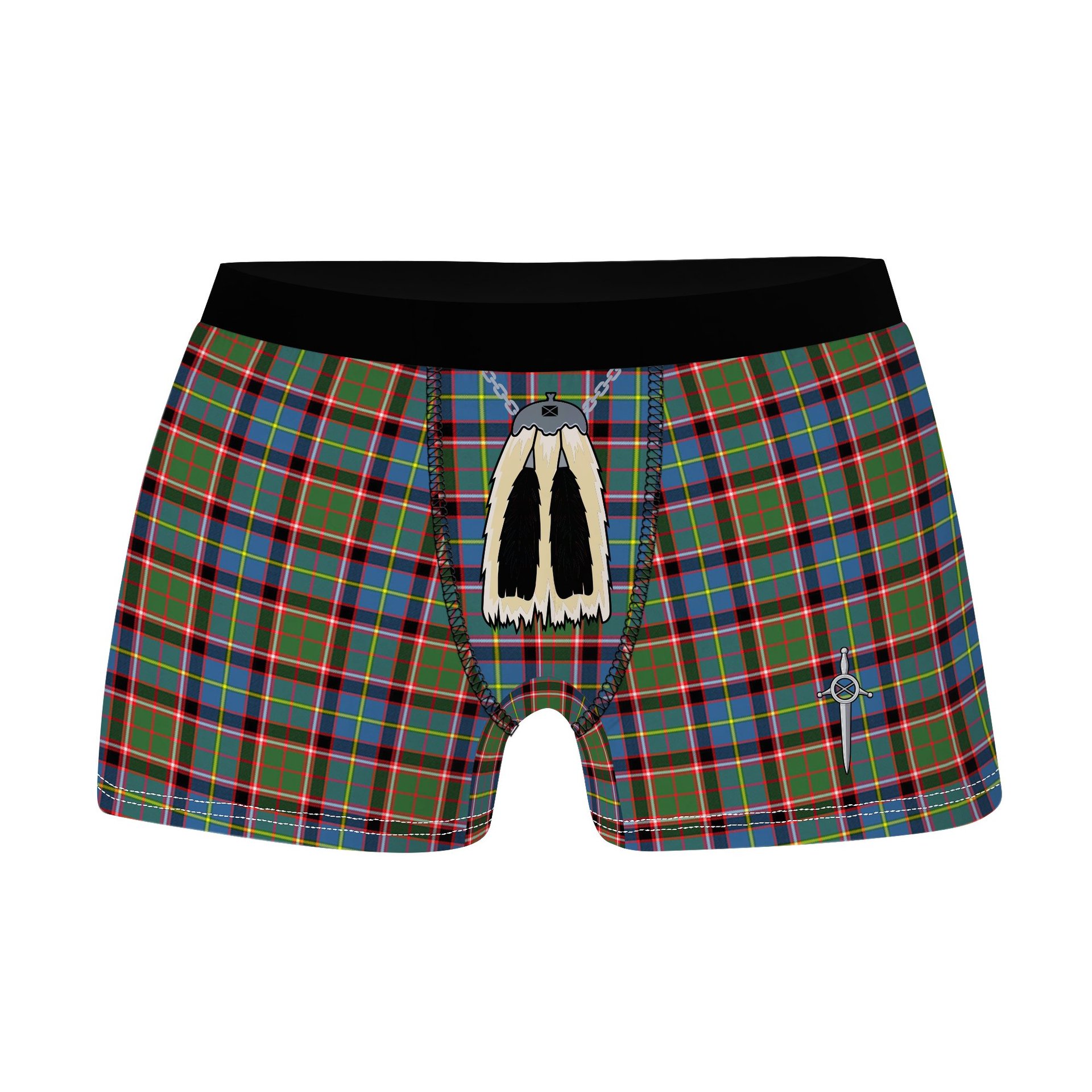 ScotsTee Shop Scottish Aikenhead Clan Highland Kilt Sporran Tartan Boxer Briefs