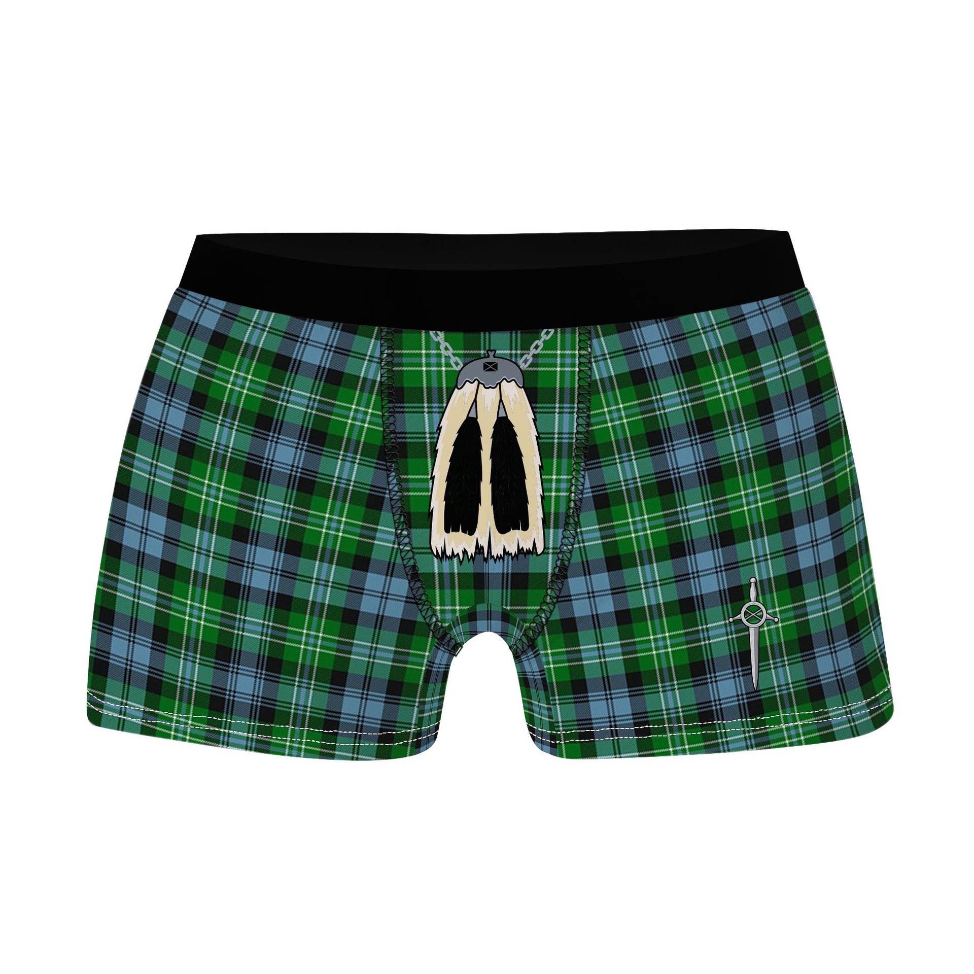 ScotsTee Shop Scottish Arbuthnot Ancient Clan Highland Kilt Sporran Tartan Boxer Briefs