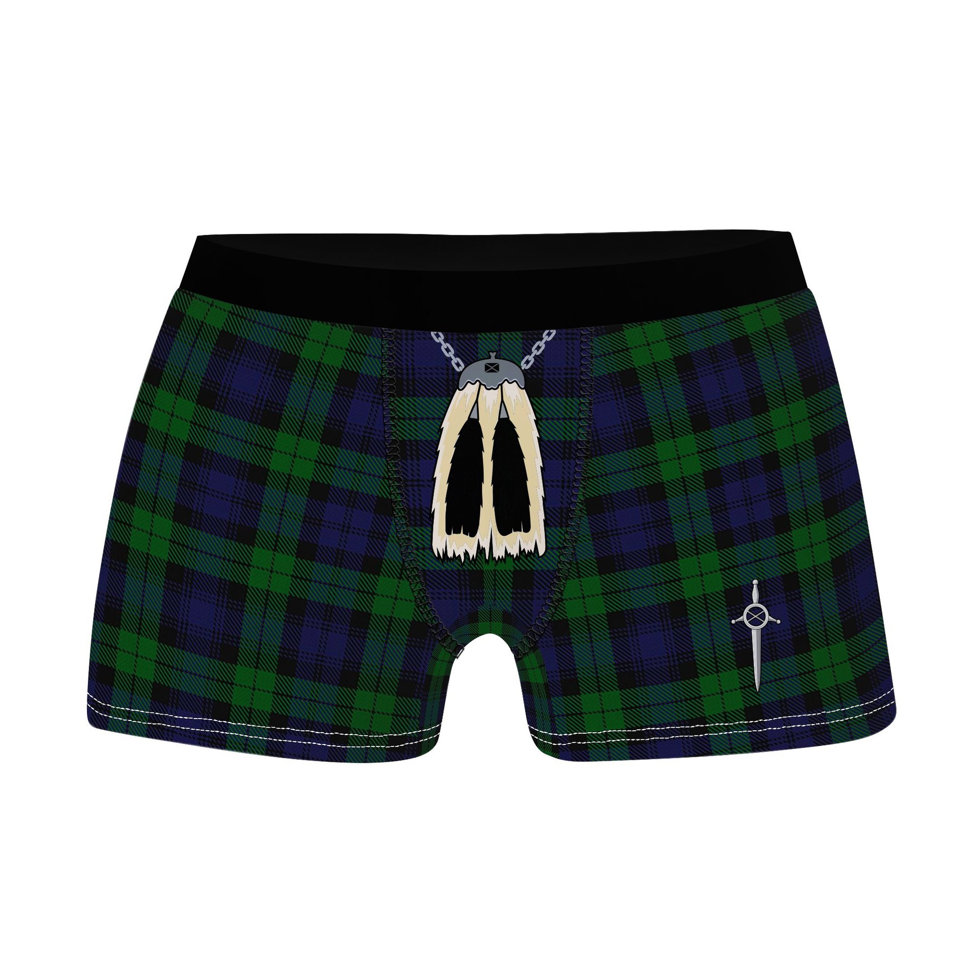 ScotsTee Shop Scottish Black Watch Clan Highland Kilt Sporran Tartan Boxer Briefs