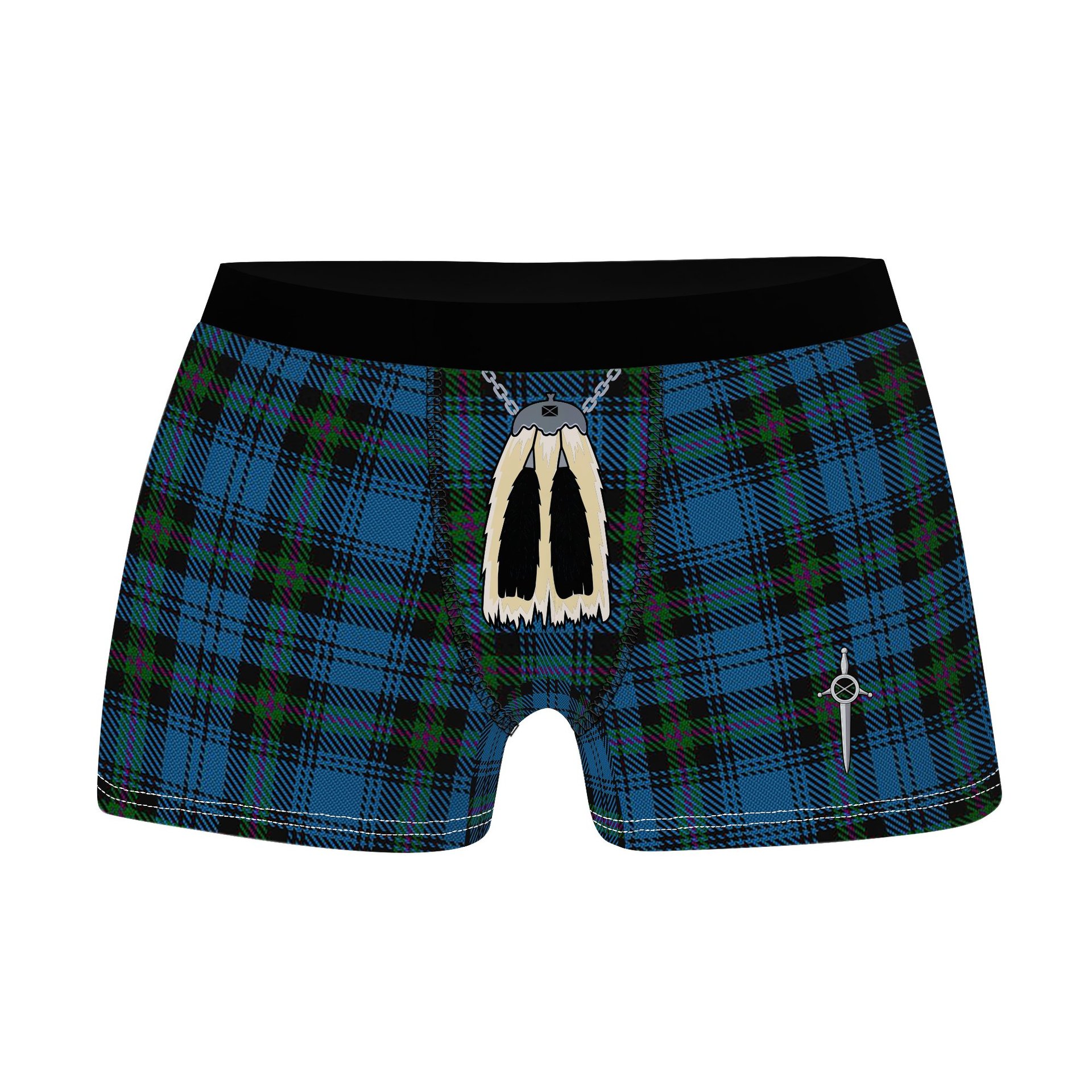ScotsTee Shop Scottish Blanton Clan Highland Kilt Sporran Tartan Boxer Briefs