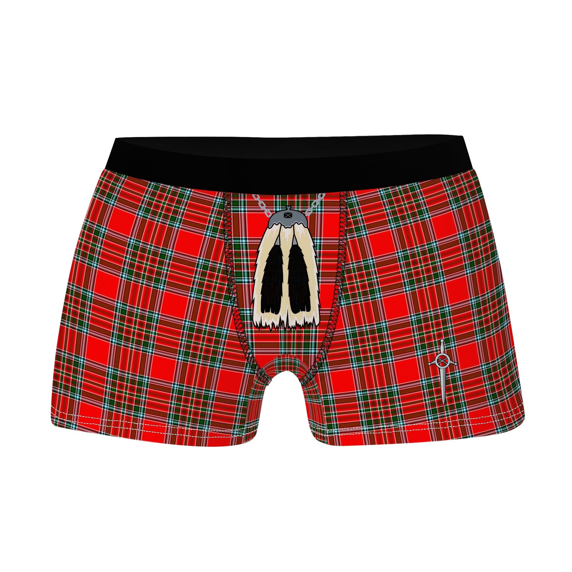 ScotsTee Shop Scottish Binning Clan Highland Kilt Sporran Tartan Boxer Briefs