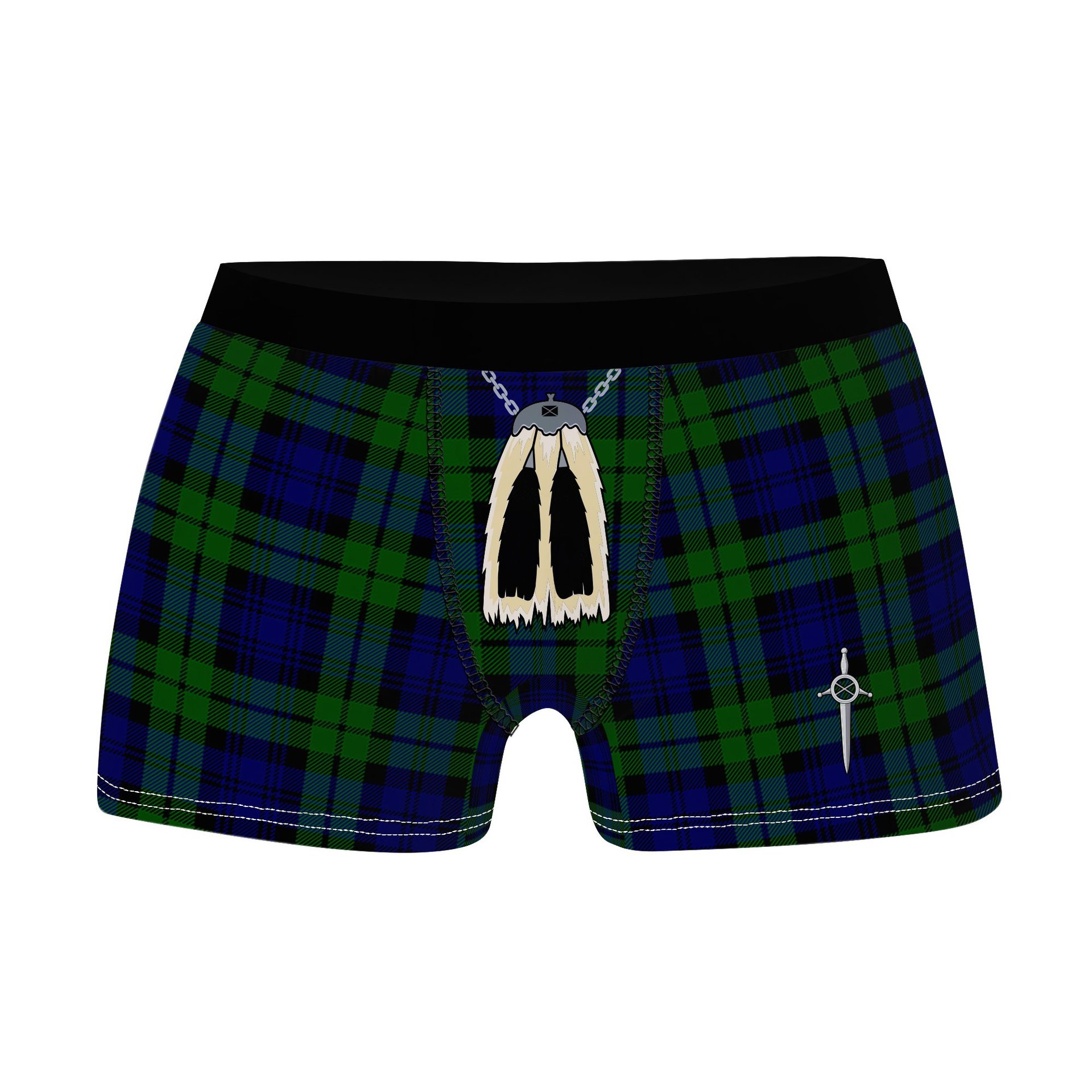ScotsTee Shop Scottish Bannatyne SC Clan Highland Kilt Sporran Tartan Boxer Briefs