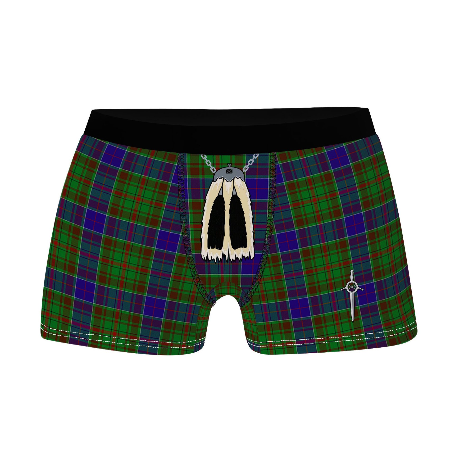 ScotsTee Shop Scottish Adam Clan Highland Kilt Sporran Tartan Boxer Briefs