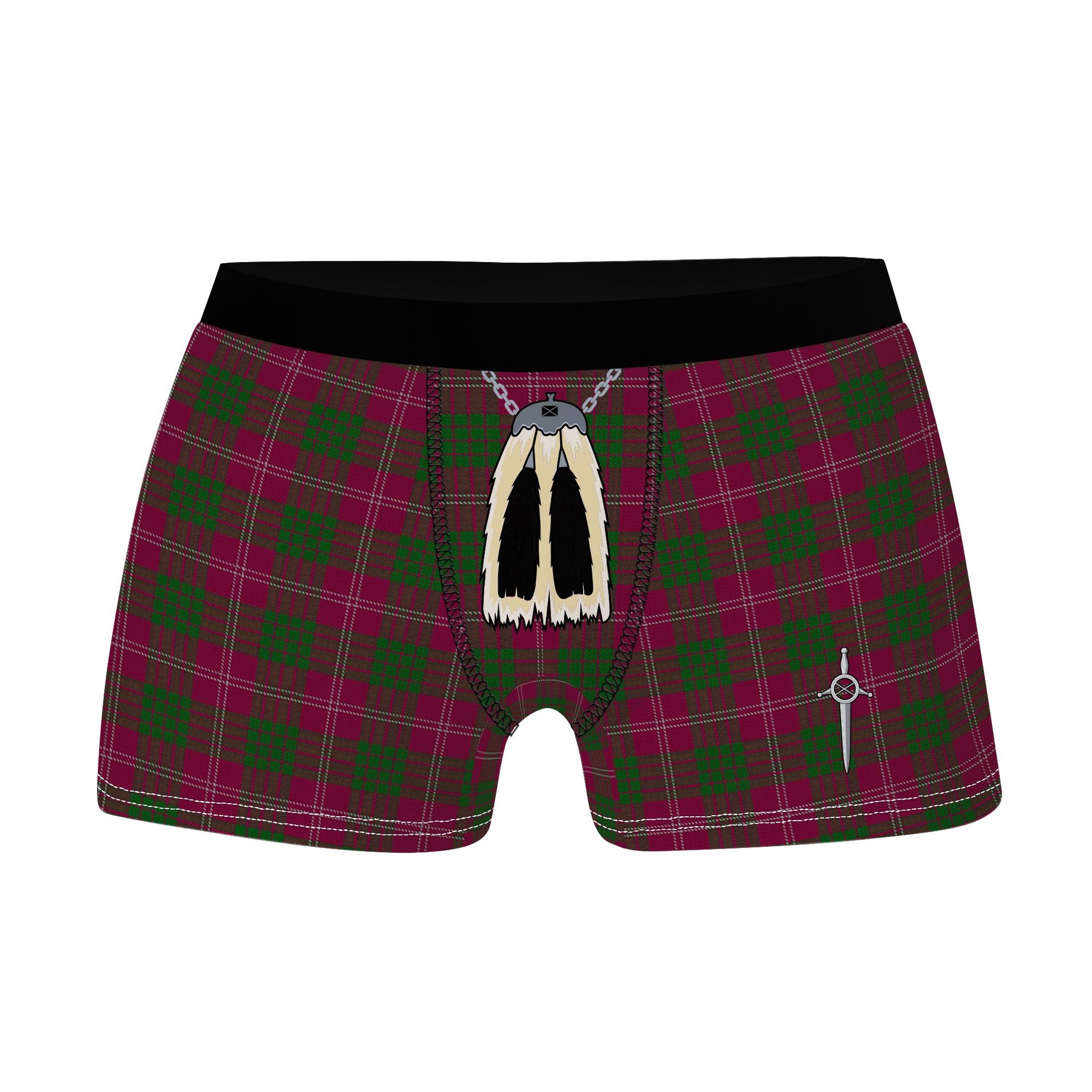 ScotsTee Shop Scottish Crawford Clan Highland Kilt Sporran Tartan Boxer Briefs