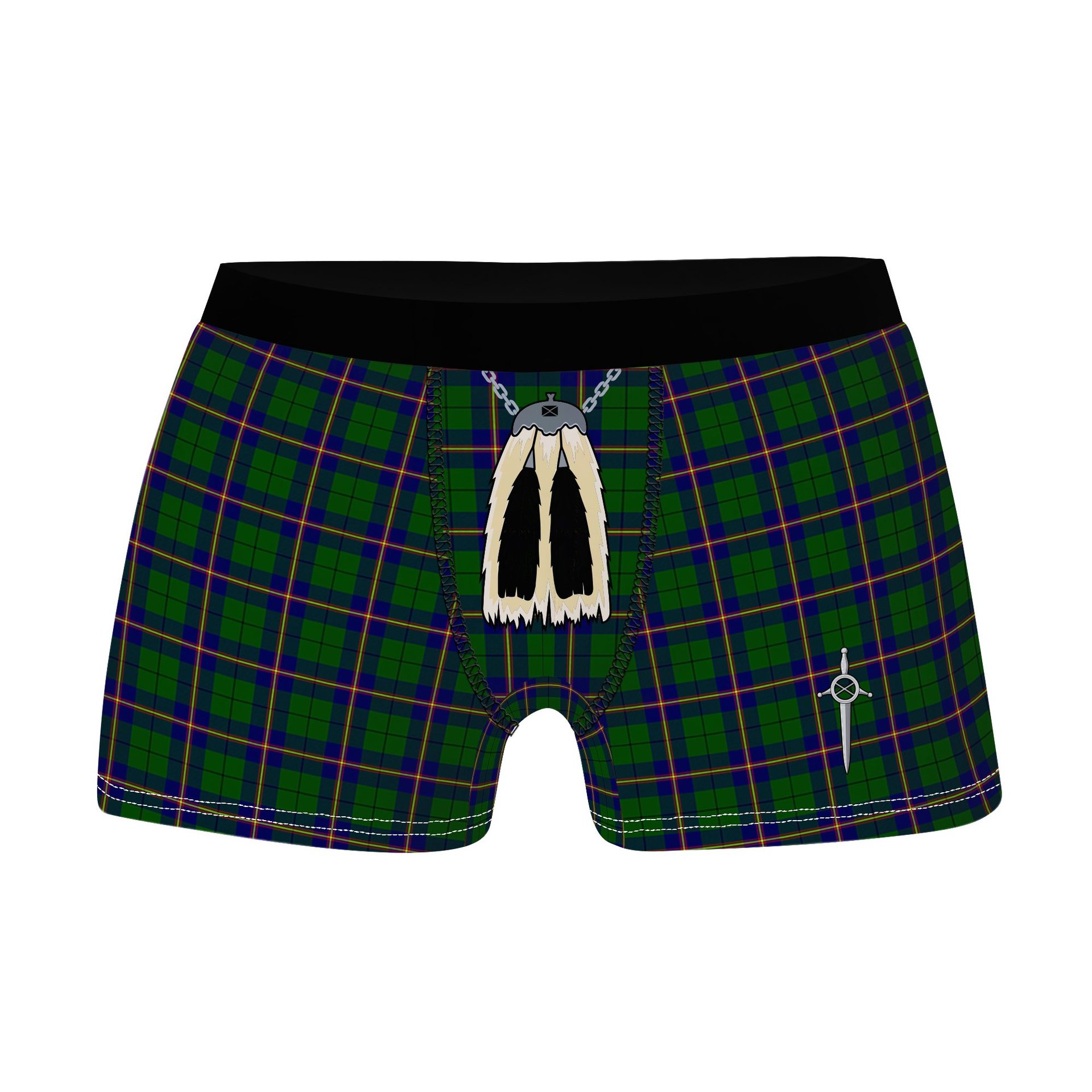ScotsTee Shop Scottish Carmichael Modern Clan Highland Kilt Sporran Tartan Boxer Briefs