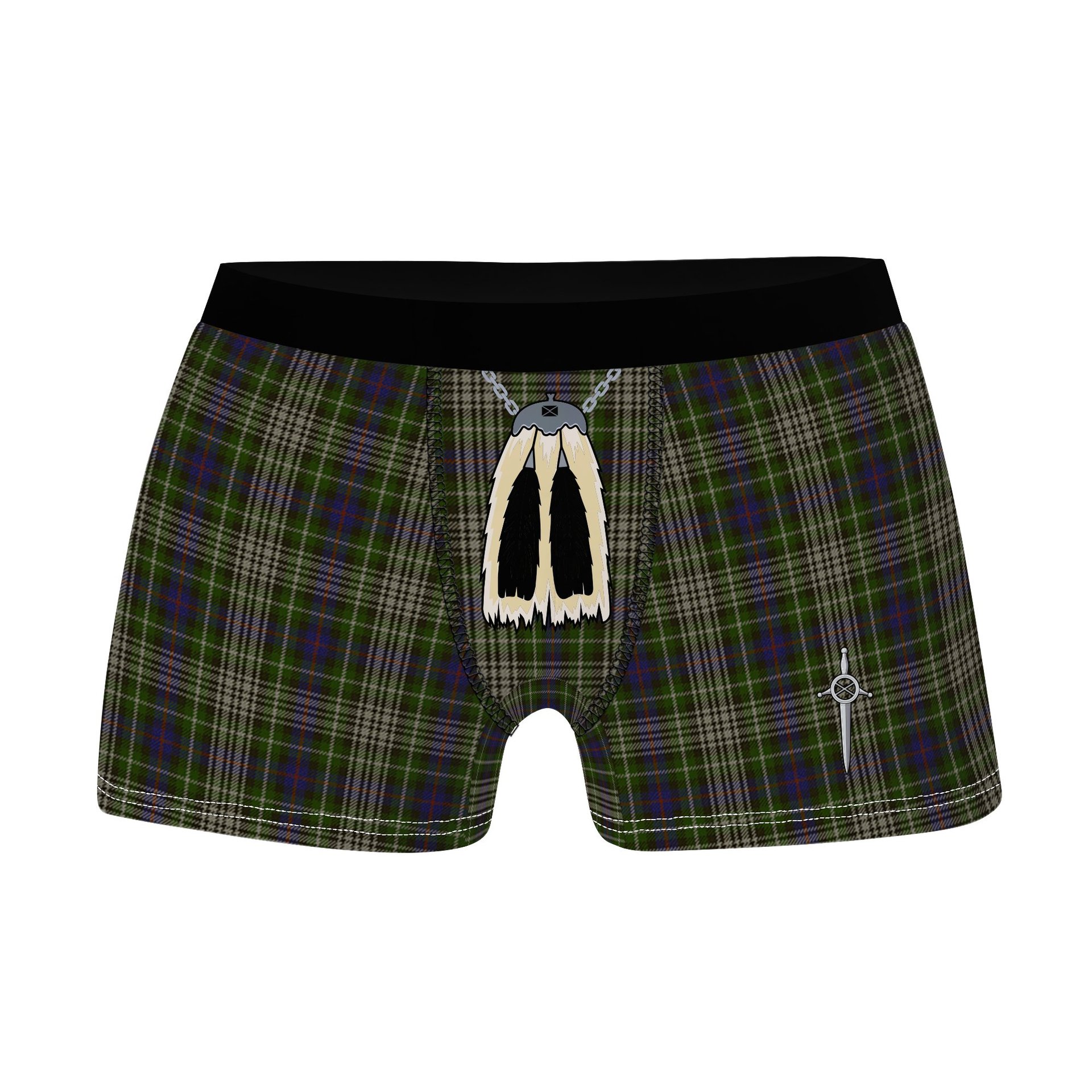 ScotsTee Shop Scottish Davidson Tulloch Dress Clan Highland Kilt Sporran Tartan Boxer Briefs