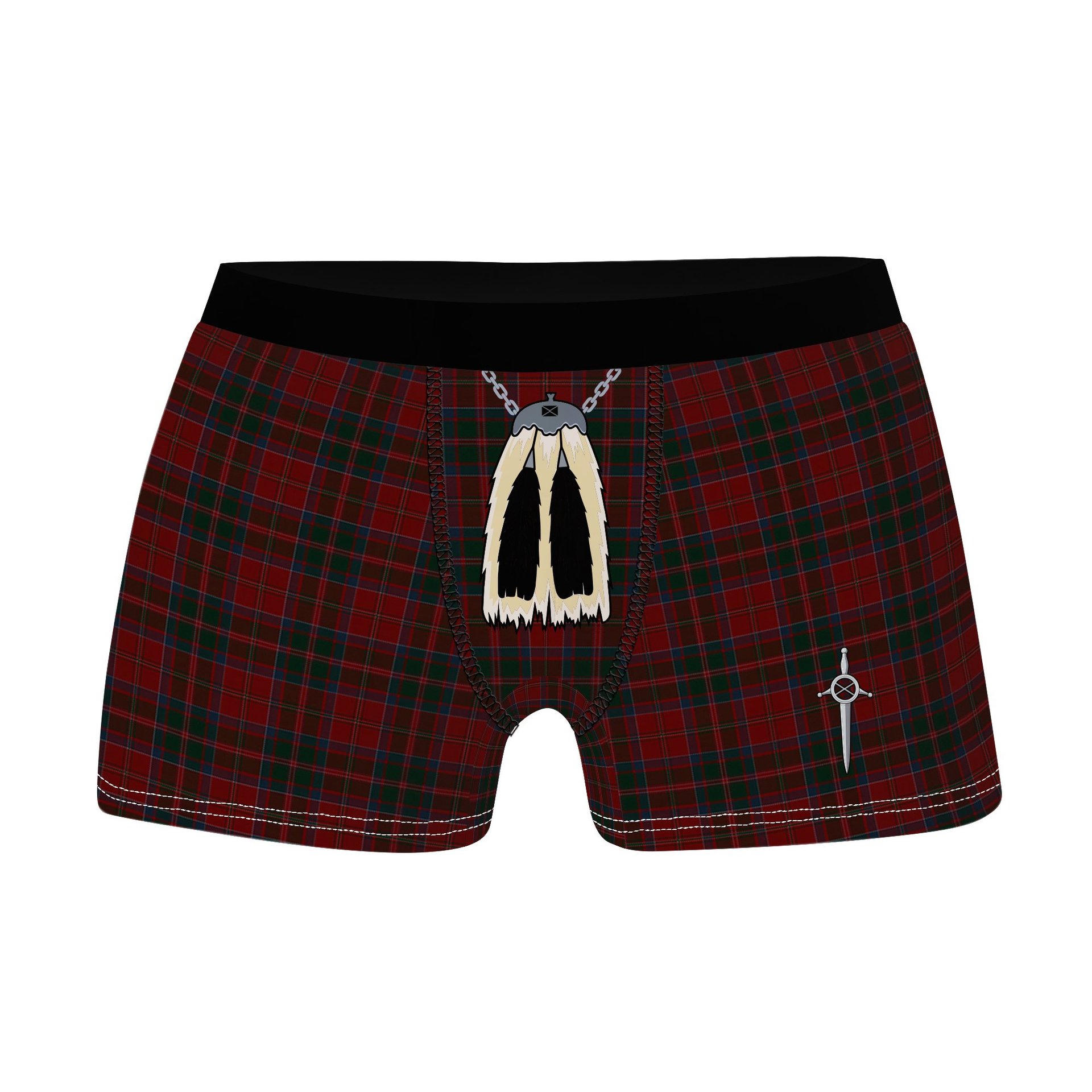 ScotsTee Shop Scottish Donald of Glencoe Clan Highland Kilt Sporran Tartan Boxer Briefs