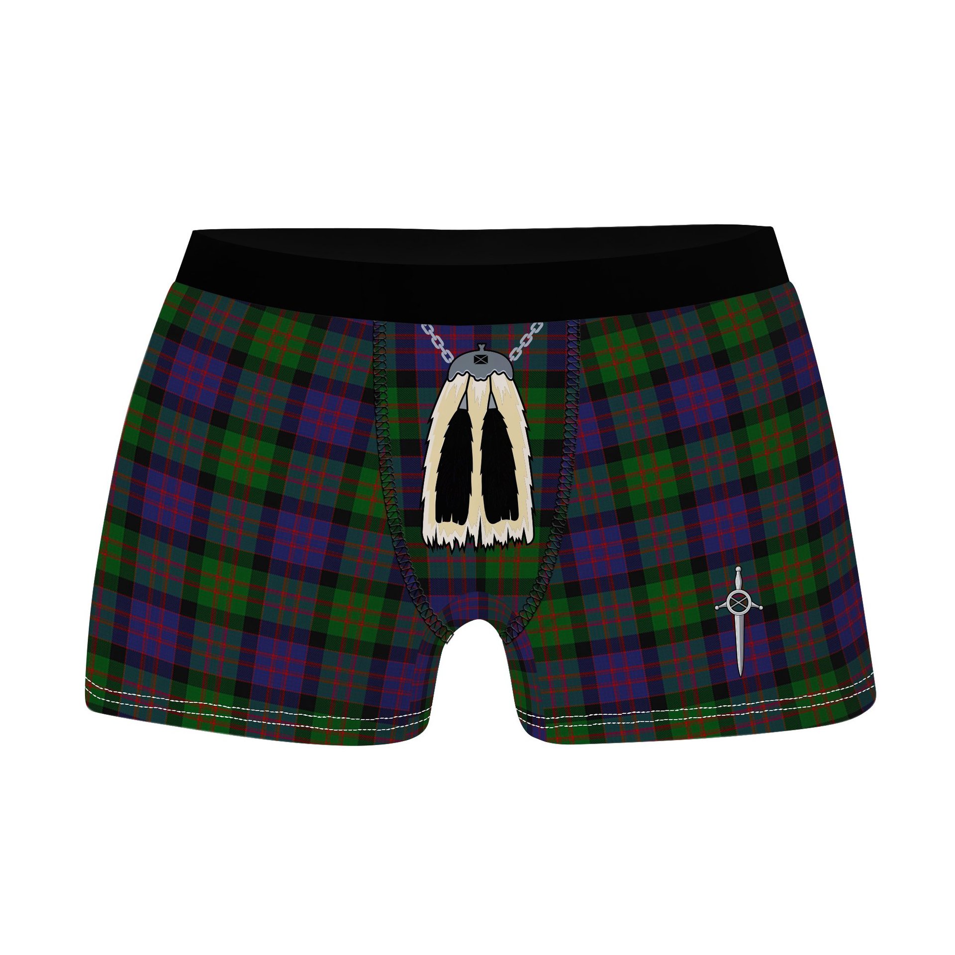 ScotsTee Shop Scottish Donald Clan Highland Kilt Sporran Tartan Boxer Briefs