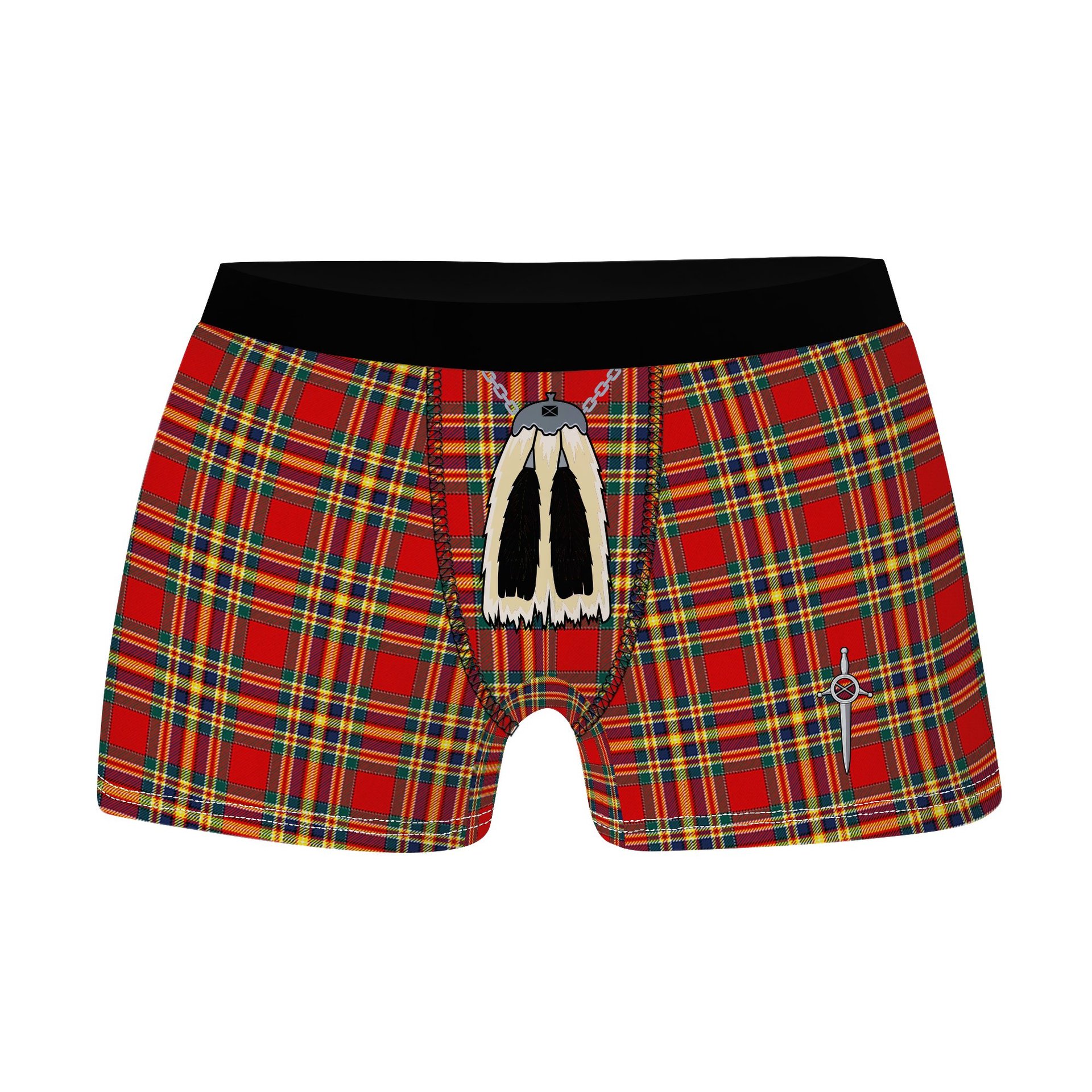 ScotsTee Shop Scottish Chattan Modern Clan Highland Kilt Sporran Tartan Boxer Briefs