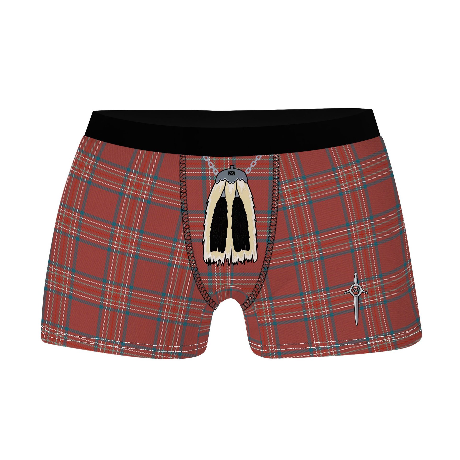 ScotsTee Shop Scottish Burnett Hunting Ancient Clan Highland Kilt Sporran Tartan Boxer Briefs