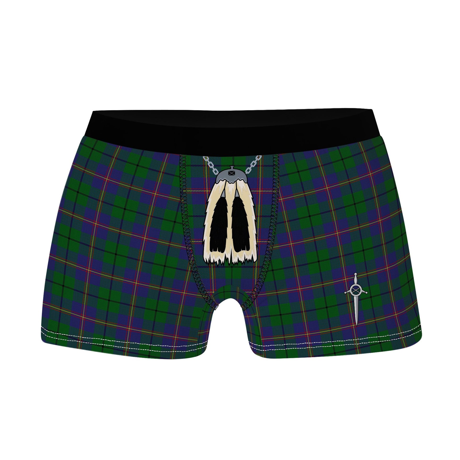 ScotsTee Shop Scottish Carmichael Clan Highland Kilt Sporran Tartan Boxer Briefs