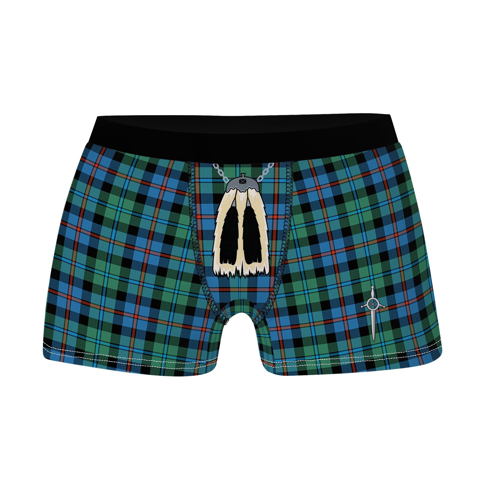 ScotsTee Shop Scottish Campbel of Cawdor Ancient Clan Highland Kilt Sporran Tartan Boxer Briefs