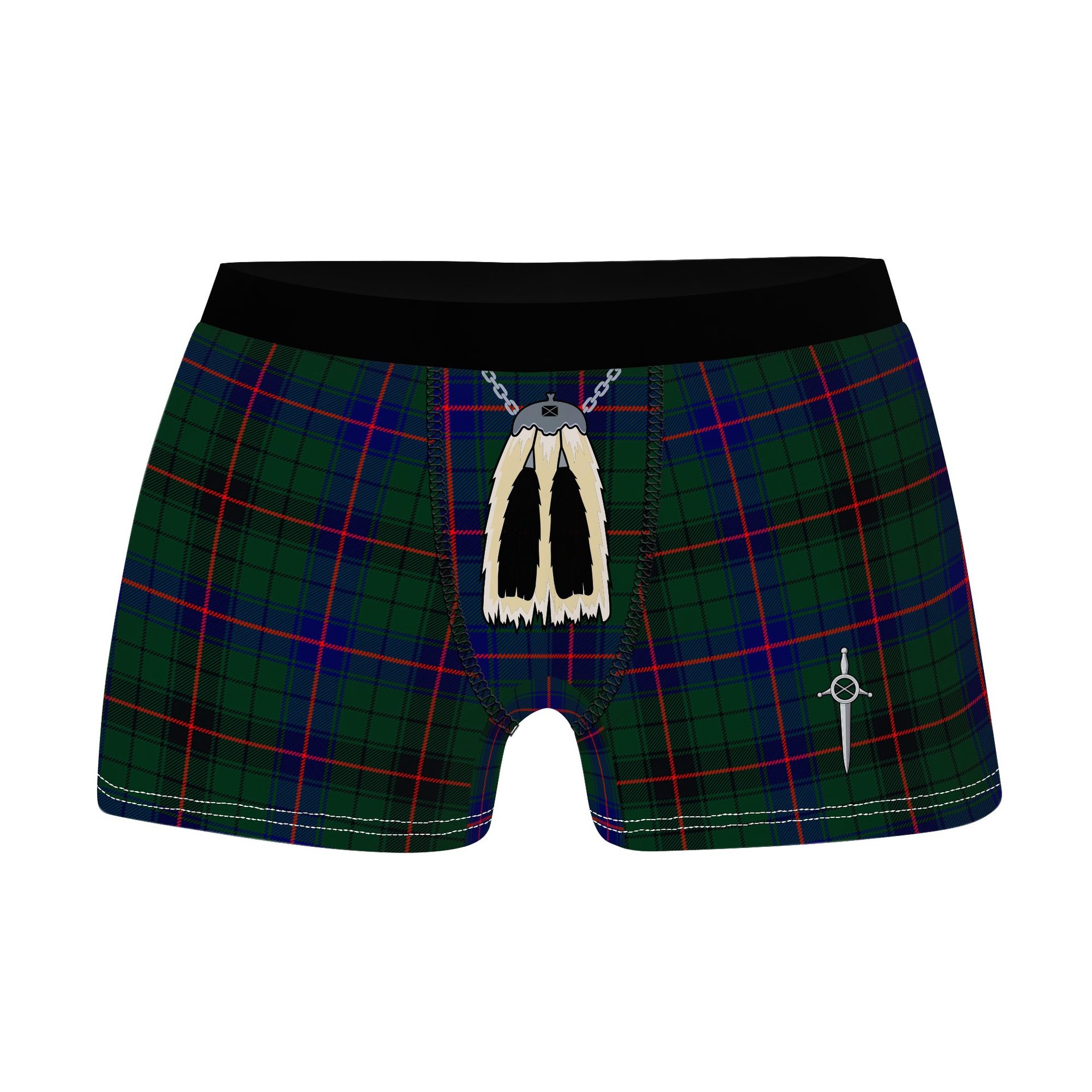 ScotsTee Shop Scottish Davidson Modern Clan Highland Kilt Sporran Tartan Boxer Briefs