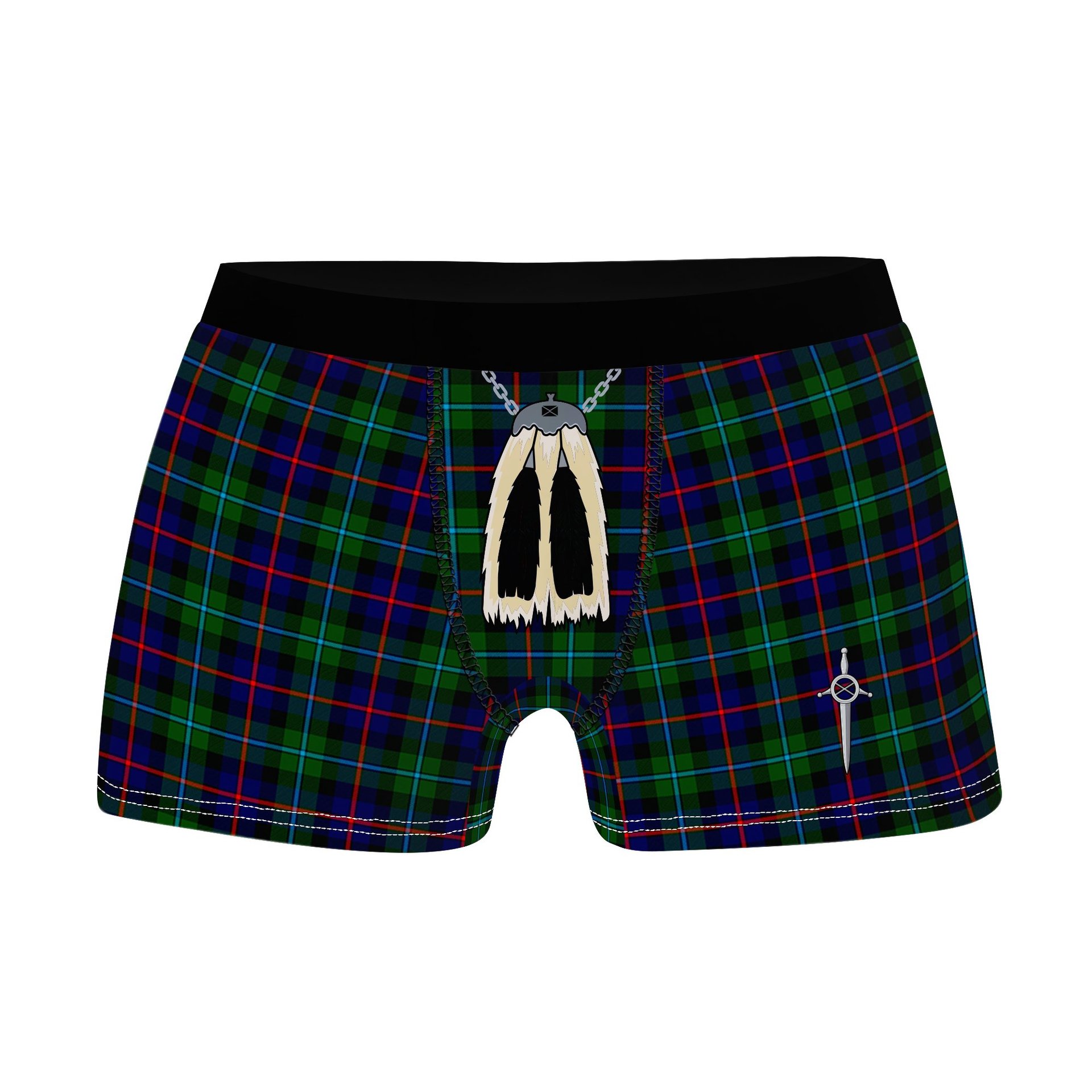 ScotsTee Shop Scottish Campbel of Cawdor Modern Clan Highland Kilt Sporran Tartan Boxer Briefs
