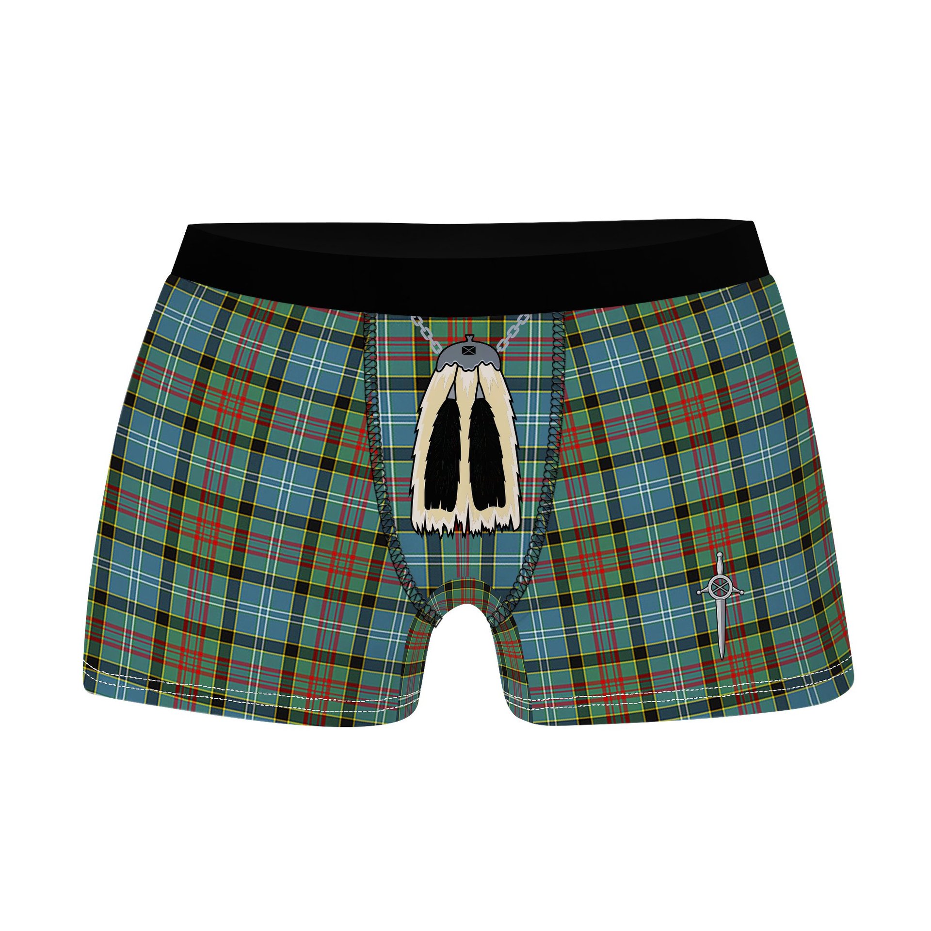 ScotsTee Shop Scottish Caldwell Clan Highland Kilt Sporran Tartan Boxer Briefs