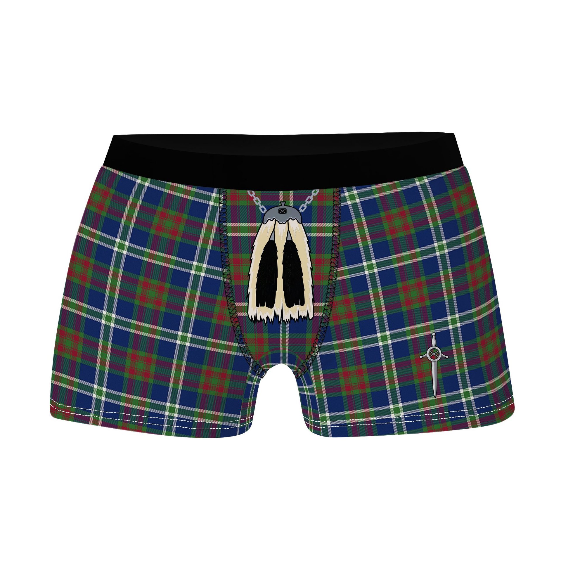 ScotsTee Shop Scottish Cathcart Modern Clan Highland Kilt Sporran Tartan Boxer Briefs