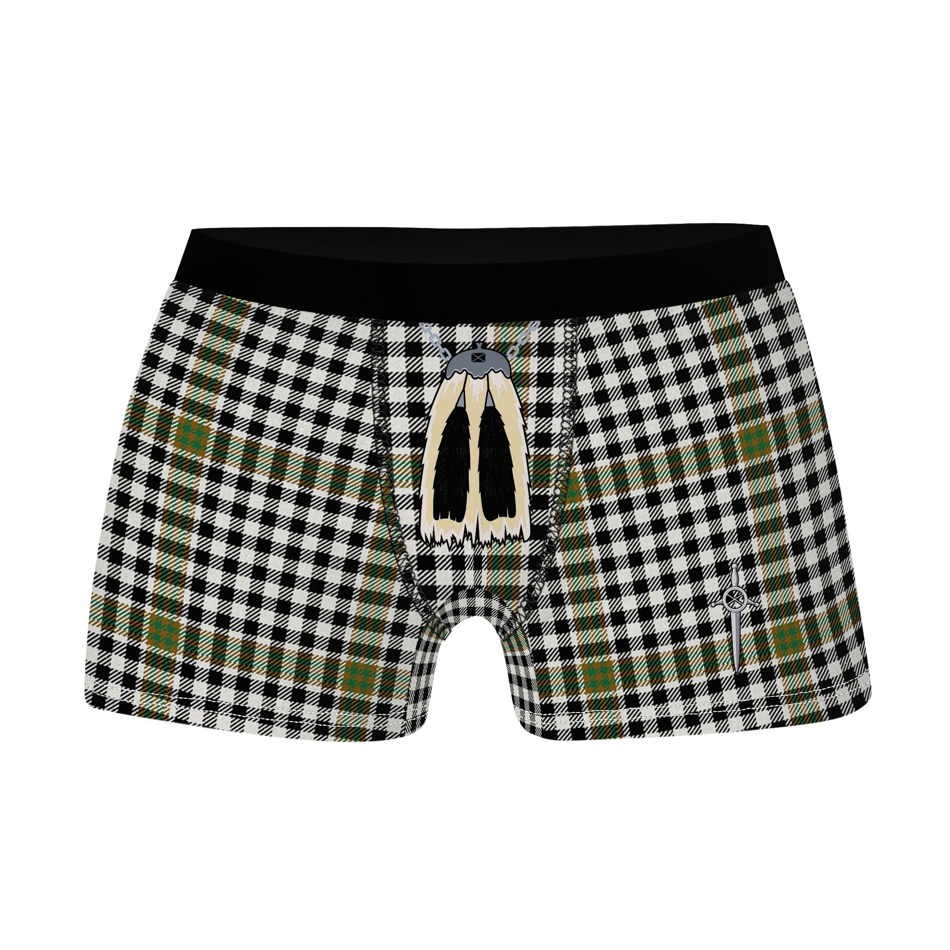 ScotsTee Shop Scottish Burns Check Ancient Clan Highland Kilt Sporran Tartan Boxer Briefs