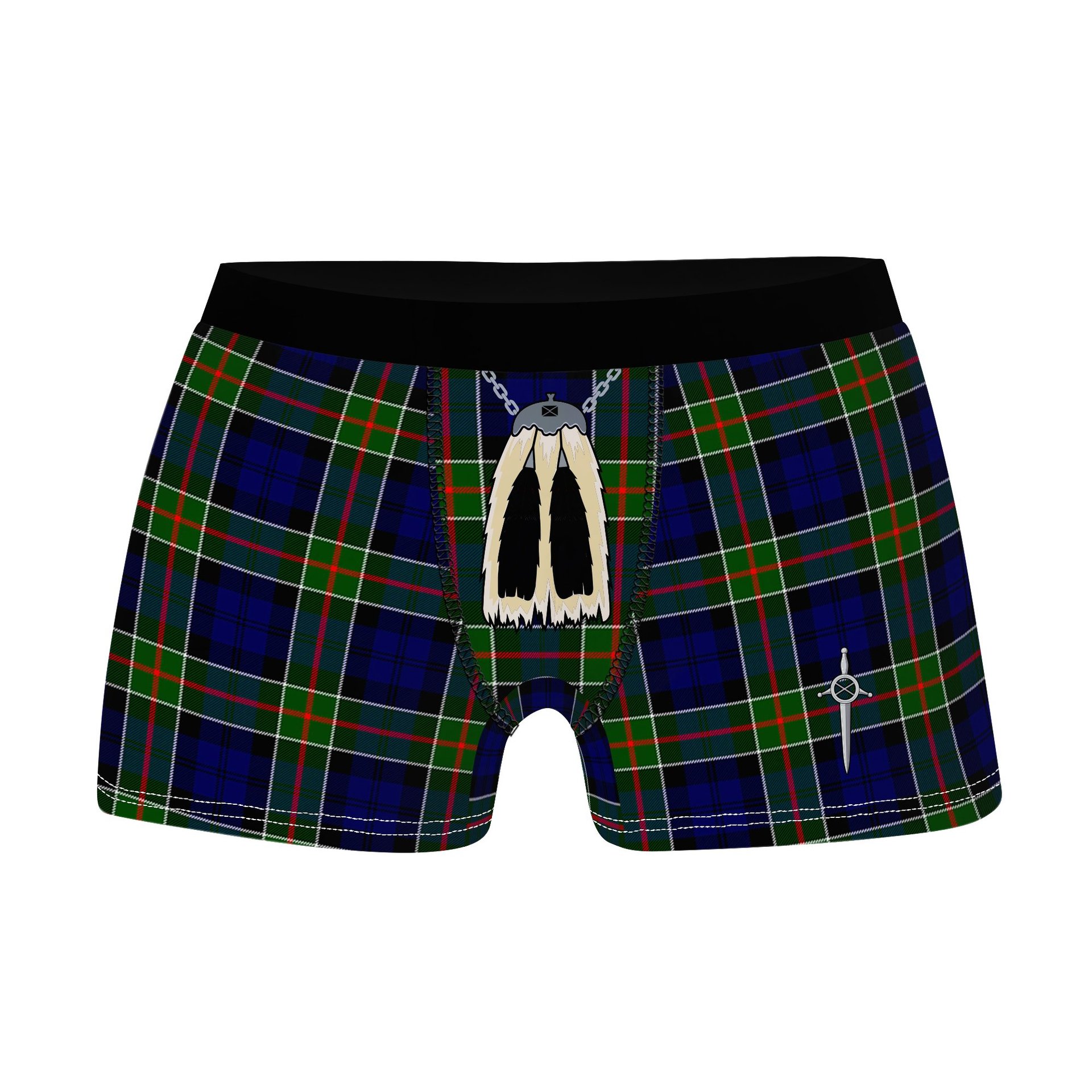 ScotsTee Shop Scottish Colquhoun Modern Clan Highland Kilt Sporran Tartan Boxer Briefs