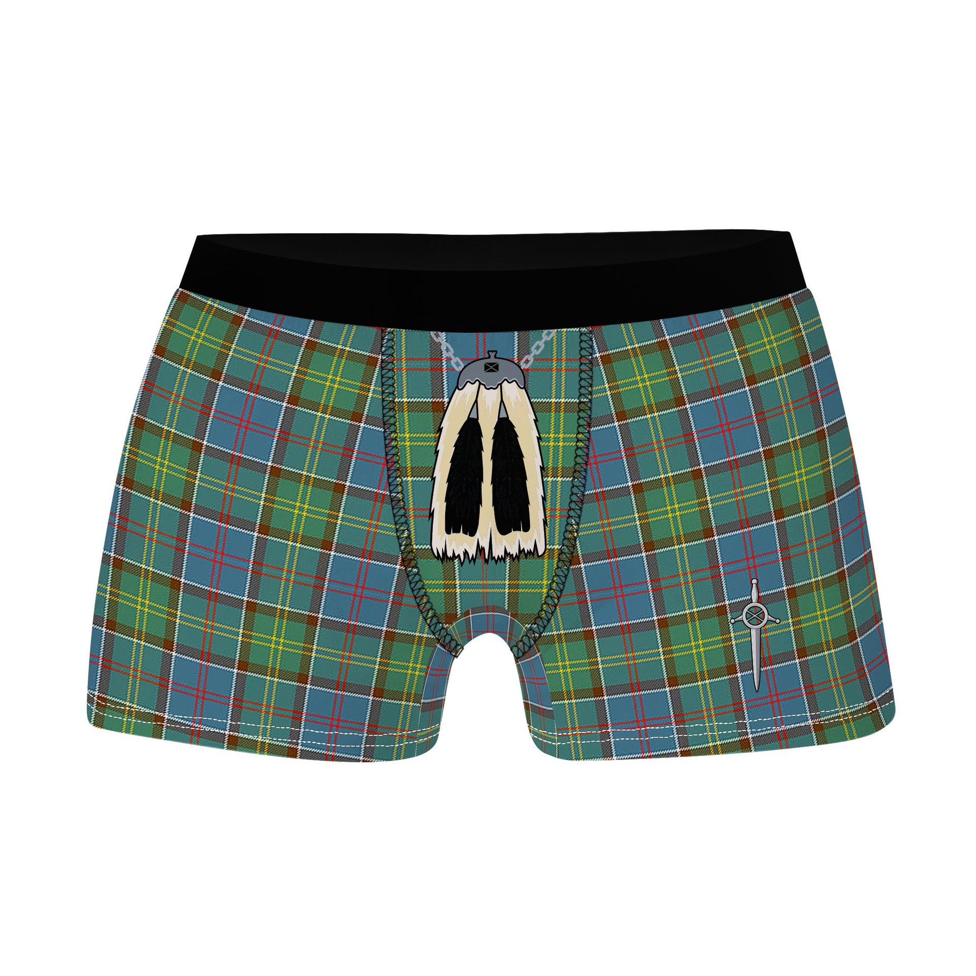 ScotsTee Shop Scottish Dalrymple SC Clan Highland Kilt Sporran Tartan Boxer Briefs