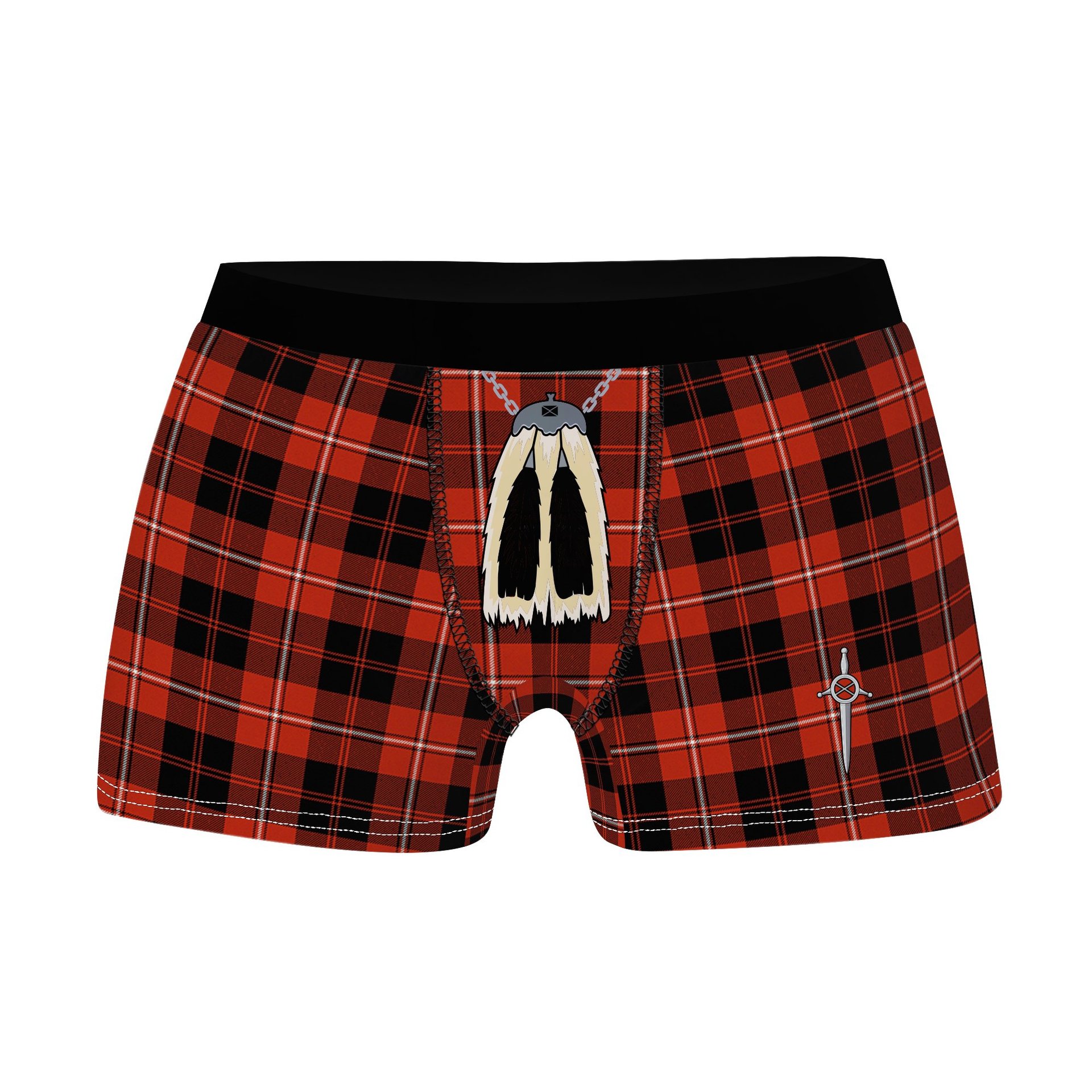 ScotsTee Shop Scottish Cunningham Ancient Clan Highland Kilt Sporran Tartan Boxer Briefs