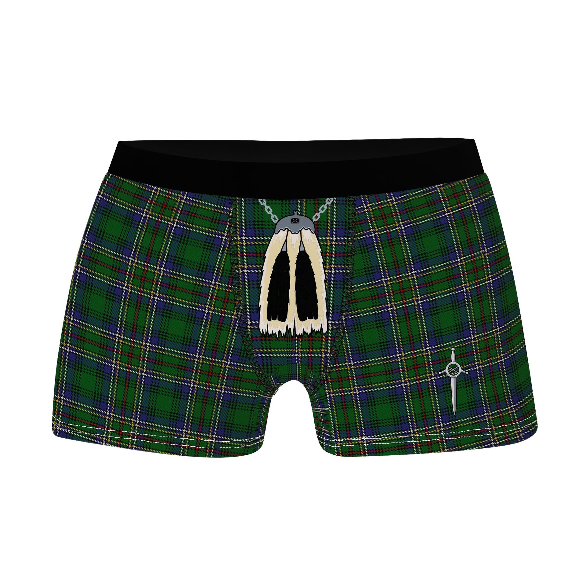 ScotsTee Shop Scottish Cockburn Clan Highland Kilt Sporran Tartan Boxer Briefs