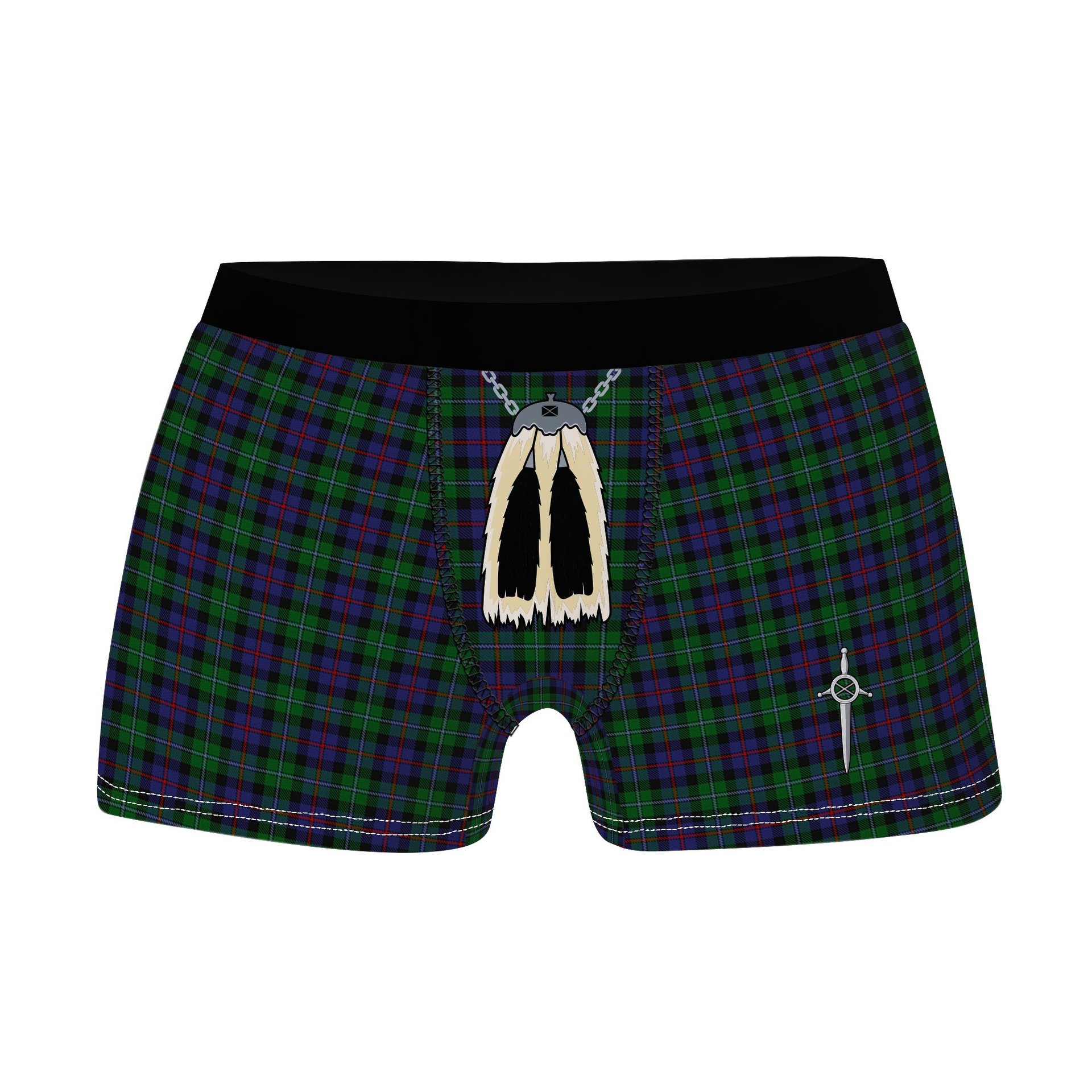 ScotsTee Shop Scottish Campbell of Cawdor Clan Highland Kilt Sporran Tartan Boxer Briefs