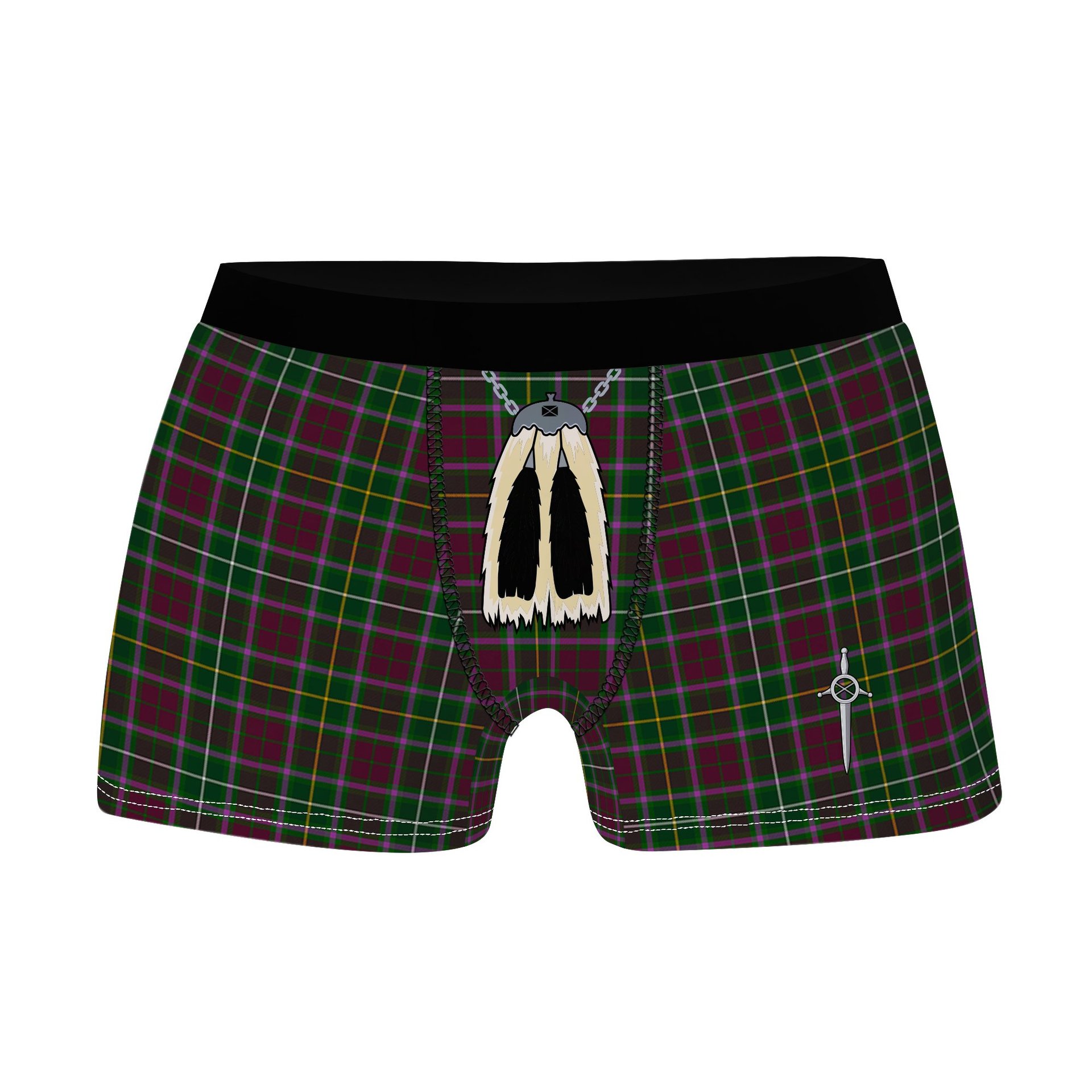 ScotsTee Shop Scottish Crosbie Clan Highland Kilt Sporran Tartan Boxer Briefs