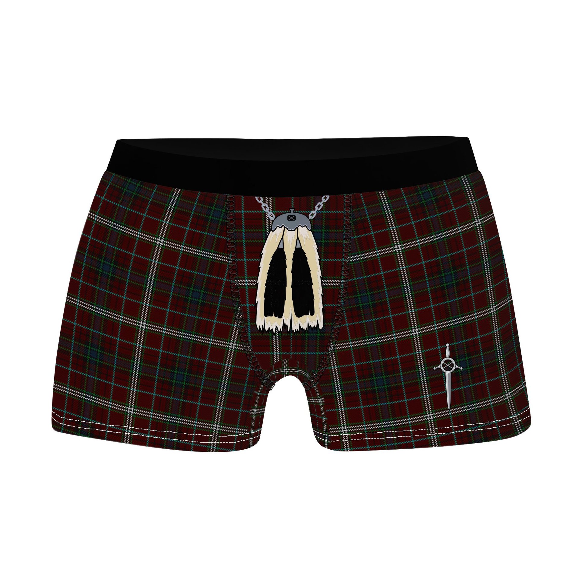 ScotsTee Shop Scottish Clifford Clan Highland Kilt Sporran Tartan Boxer Briefs