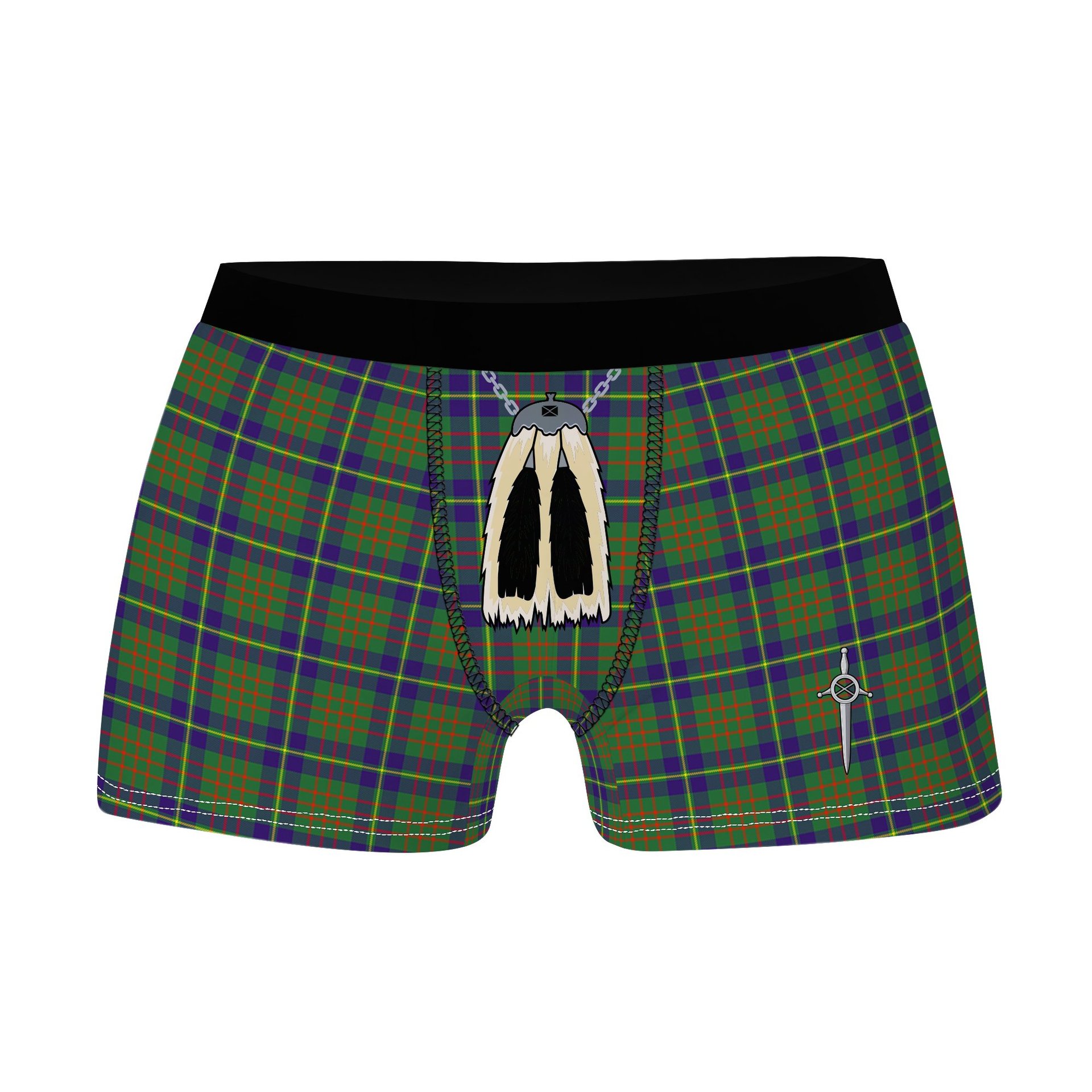 ScotsTee Shop Scottish Cameron of Lochiel Hunting Clan Highland Kilt Sporran Tartan Boxer Briefs