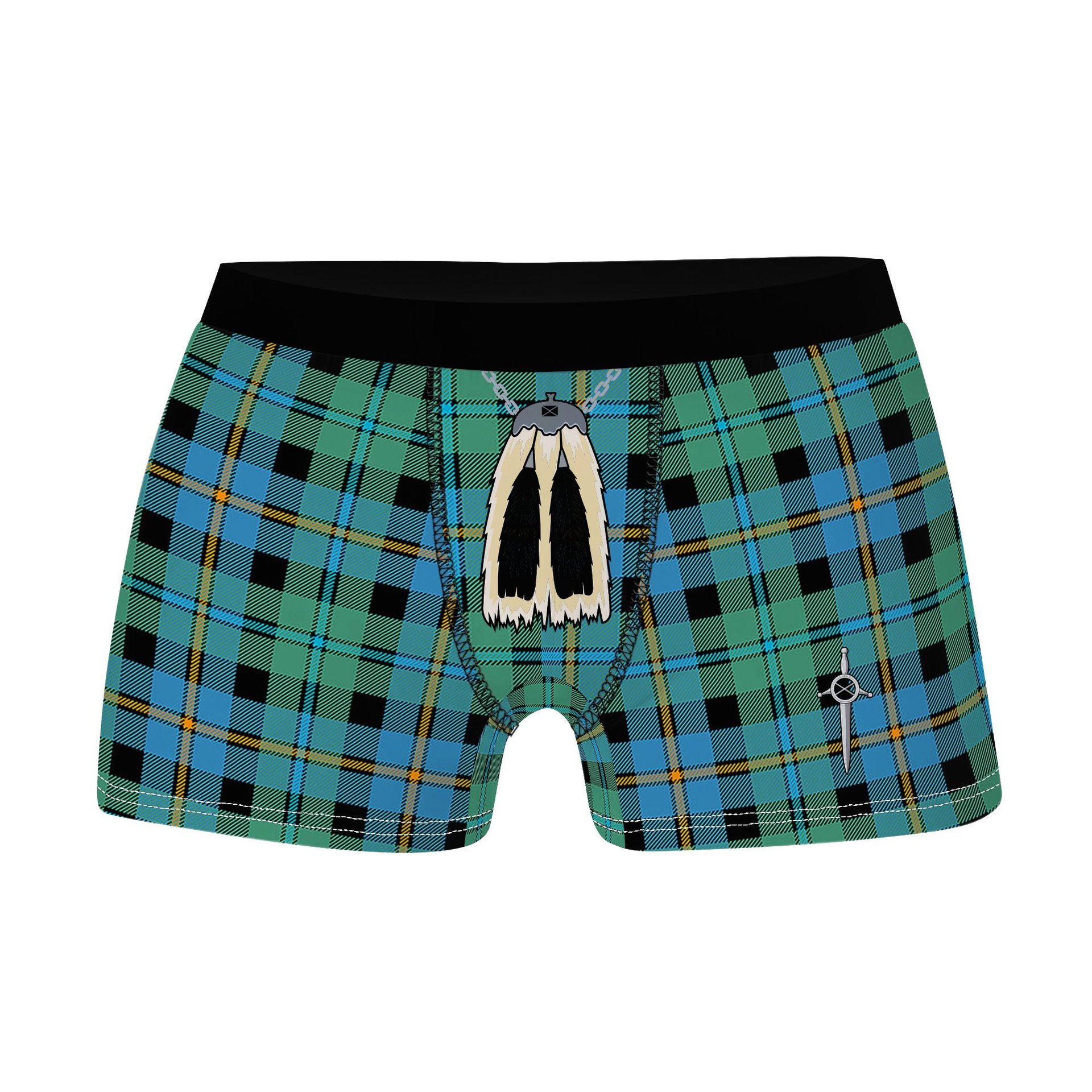 ScotsTee Shop Scottish Calder Ancient Clan Highland Kilt Sporran Tartan Boxer Briefs