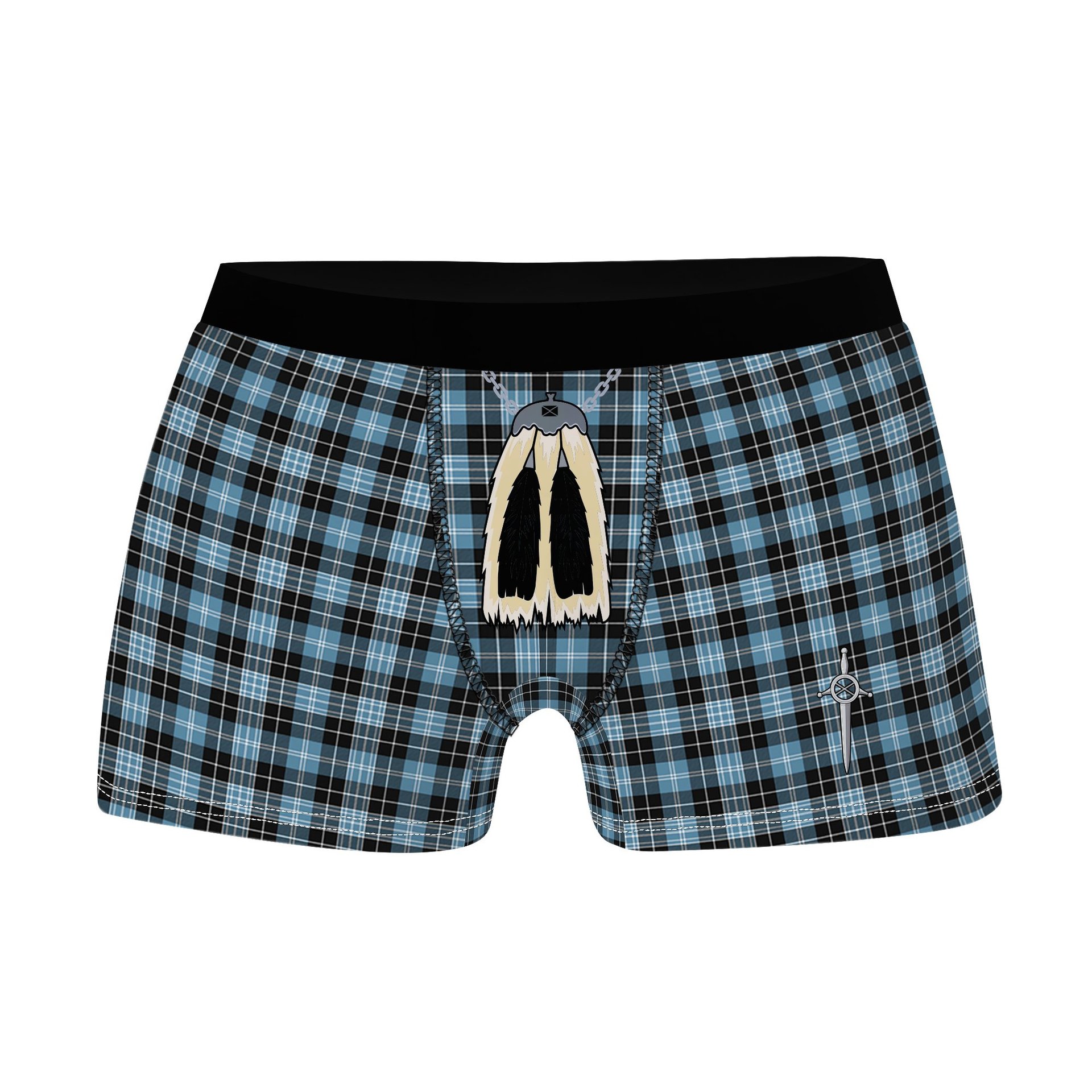 ScotsTee Shop Scottish Clarke Ancient Clan Highland Kilt Sporran Tartan Boxer Briefs