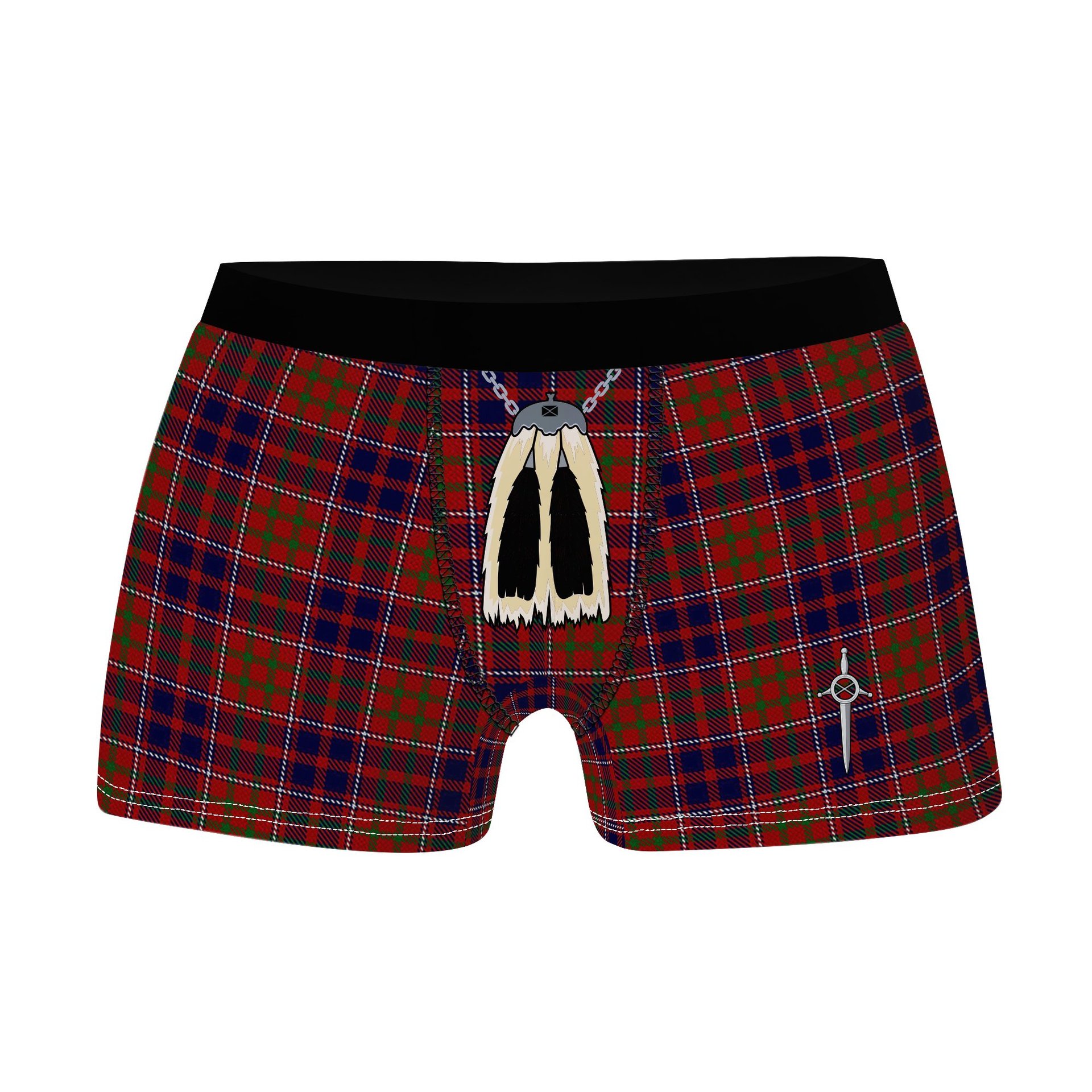 ScotsTee Shop Scottish Cameron of Locheil Original Clan Highland Kilt Sporran Tartan Boxer Briefs