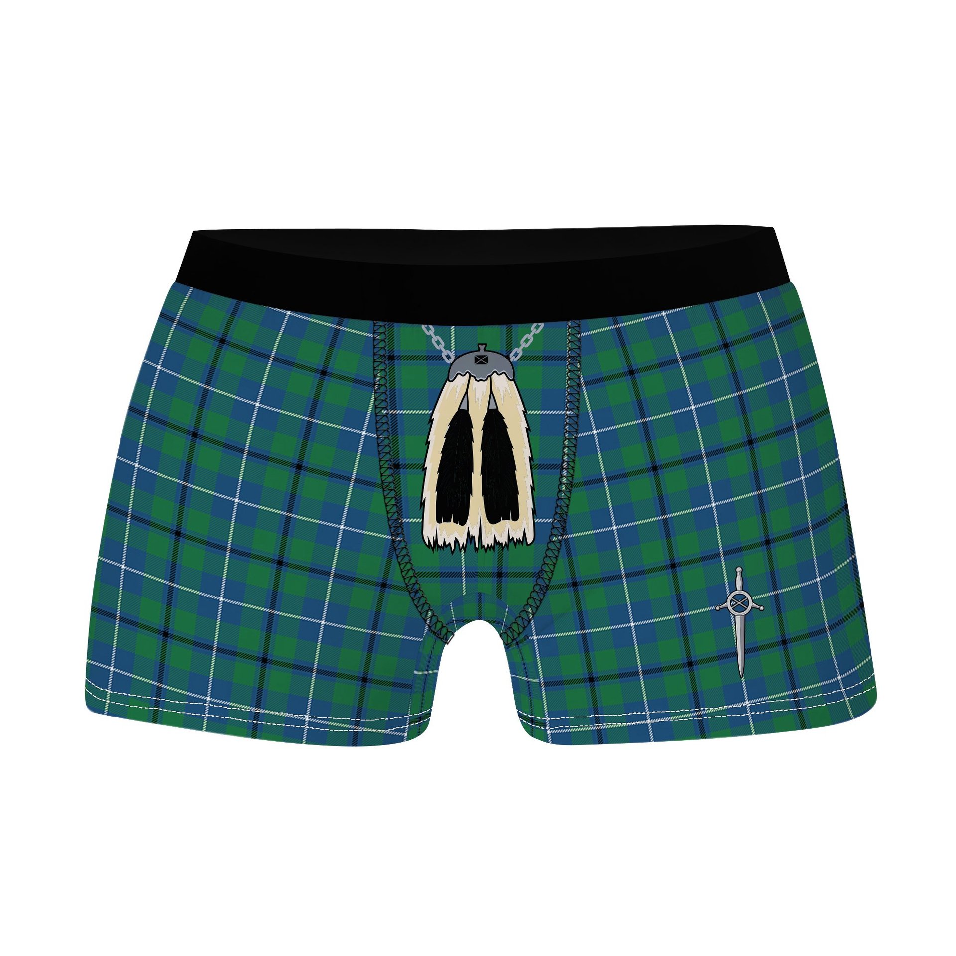 ScotsTee Shop Scottish Douglas Ancient Clan Highland Kilt Sporran Tartan Boxer Briefs