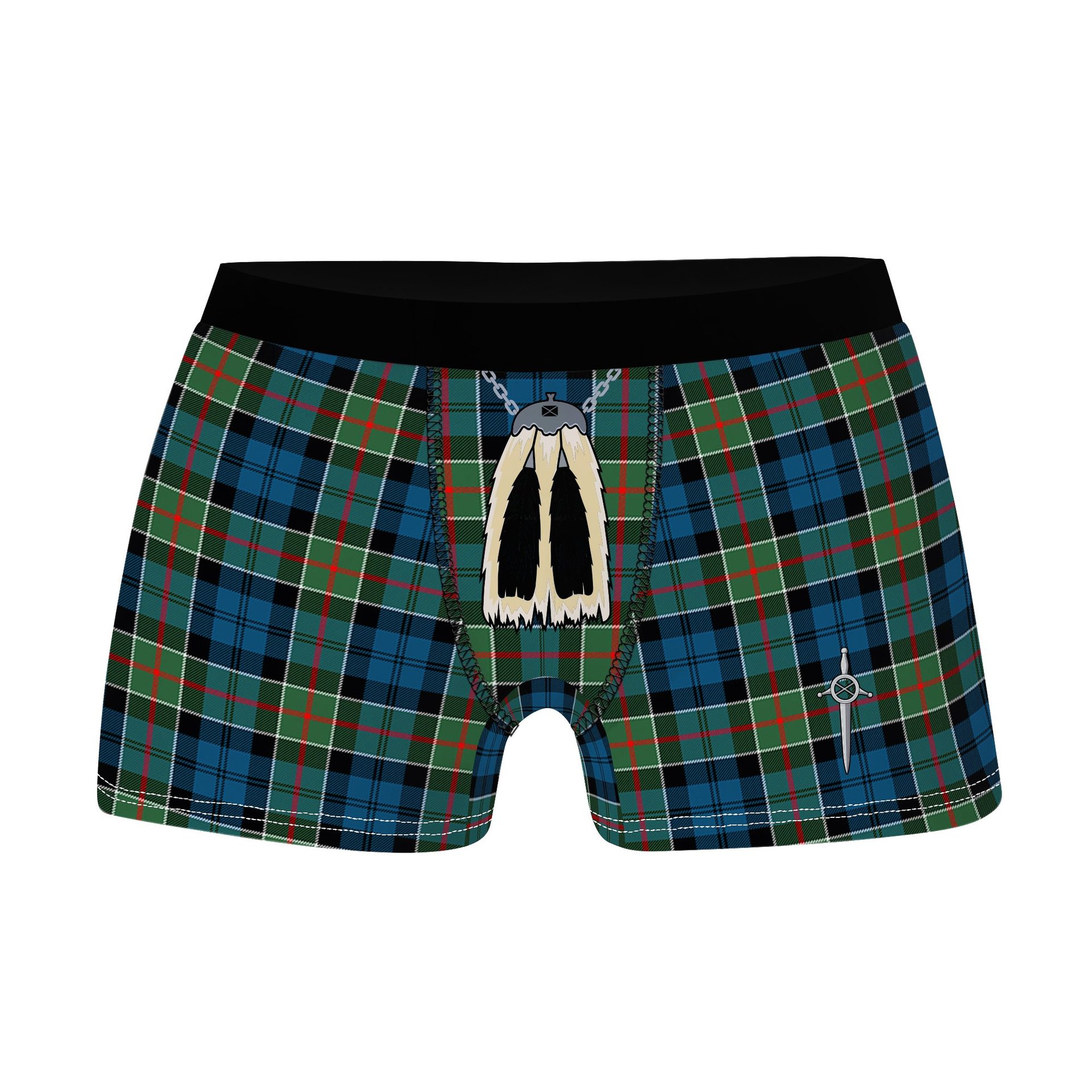ScotsTee Shop Scottish Colquhoun Ancient Clan Highland Kilt Sporran Tartan Boxer Briefs