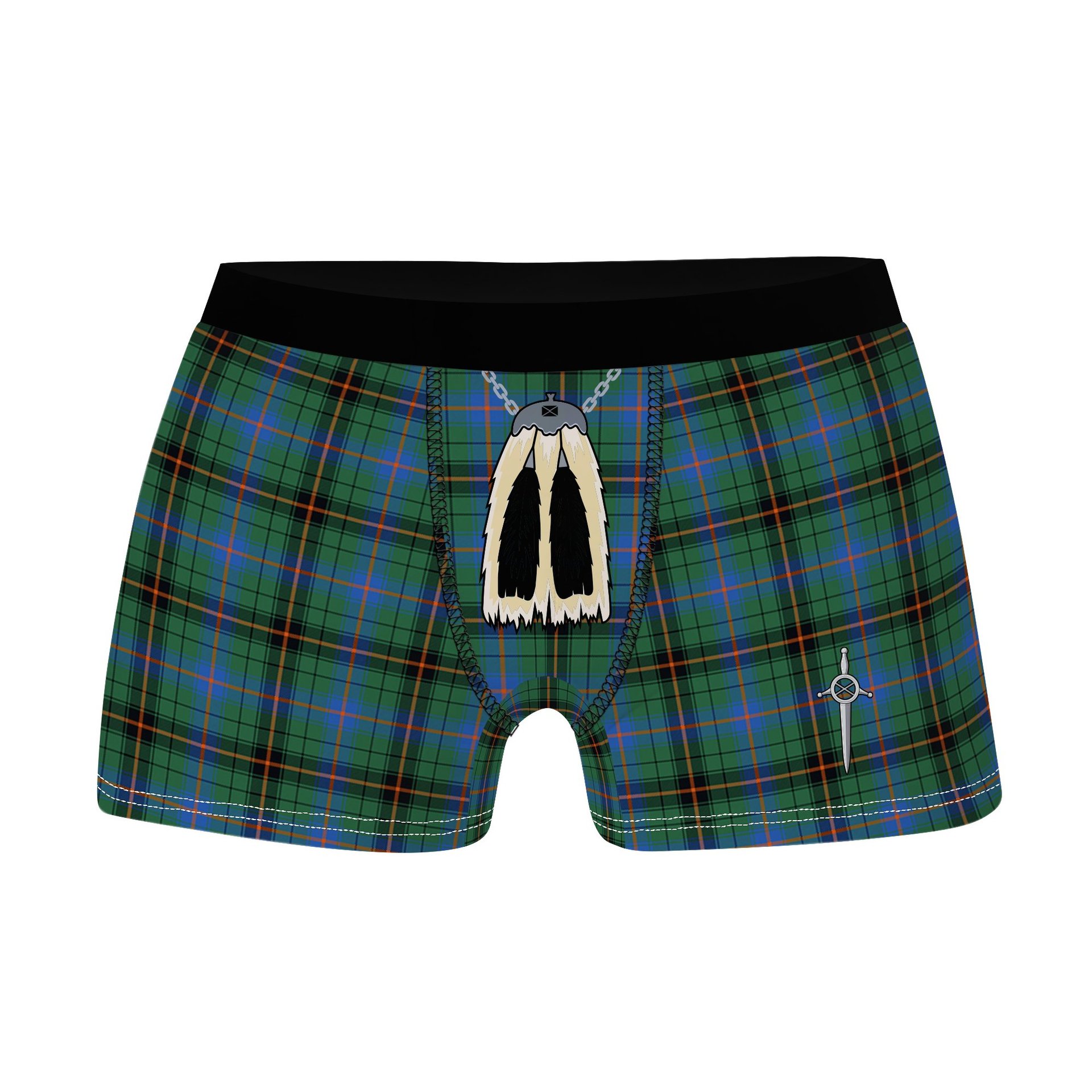 ScotsTee Shop Scottish Davidson Ancient Clan Highland Kilt Sporran Tartan Boxer Briefs