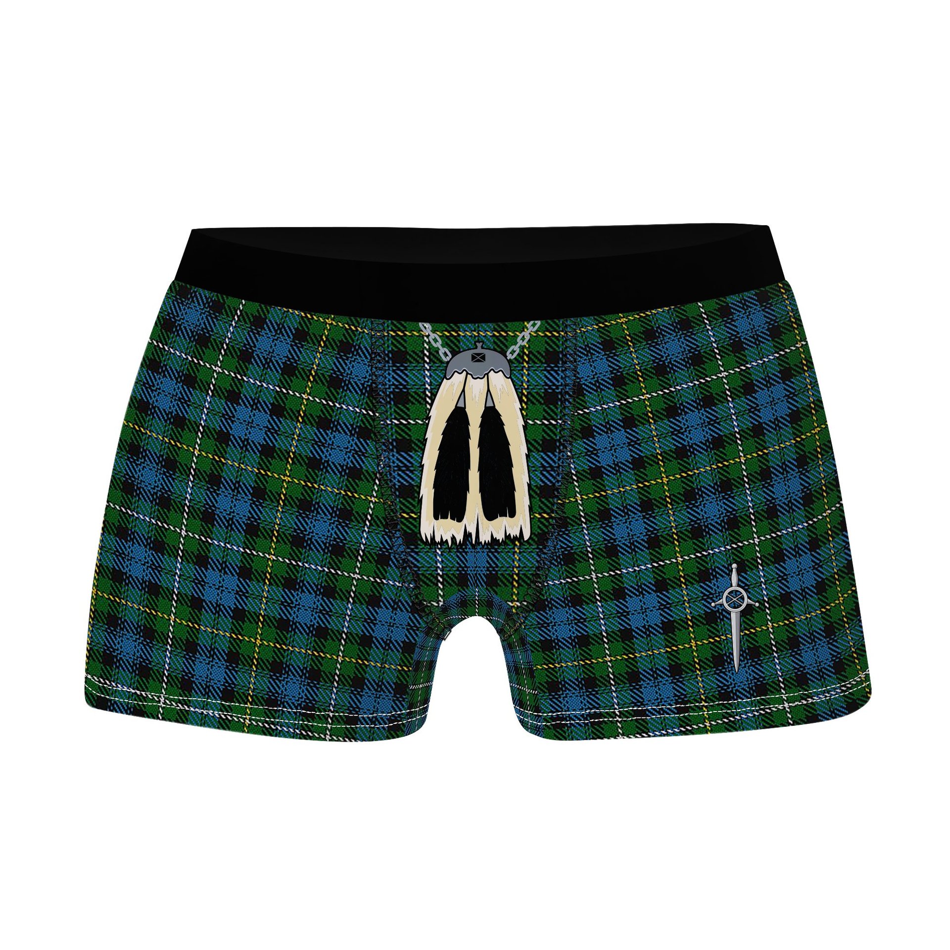 ScotsTee Shop Scottish Campbell of Argyll Ancient Clan Highland Kilt Sporran Tartan Boxer Briefs
