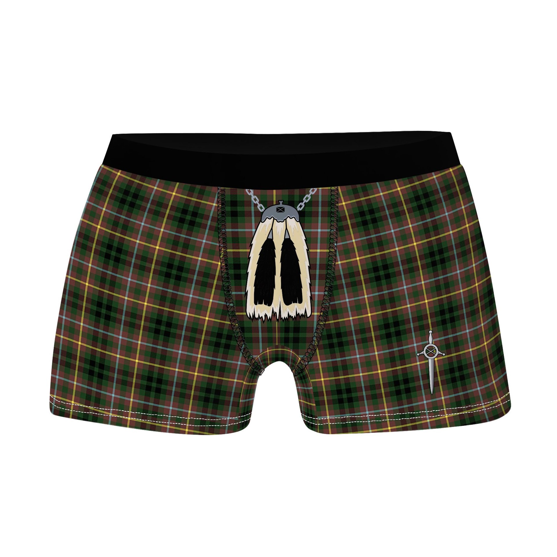 ScotsTee Shop Scottish Buchanan Hunting SC Clan Highland Kilt Sporran Tartan Boxer Briefs