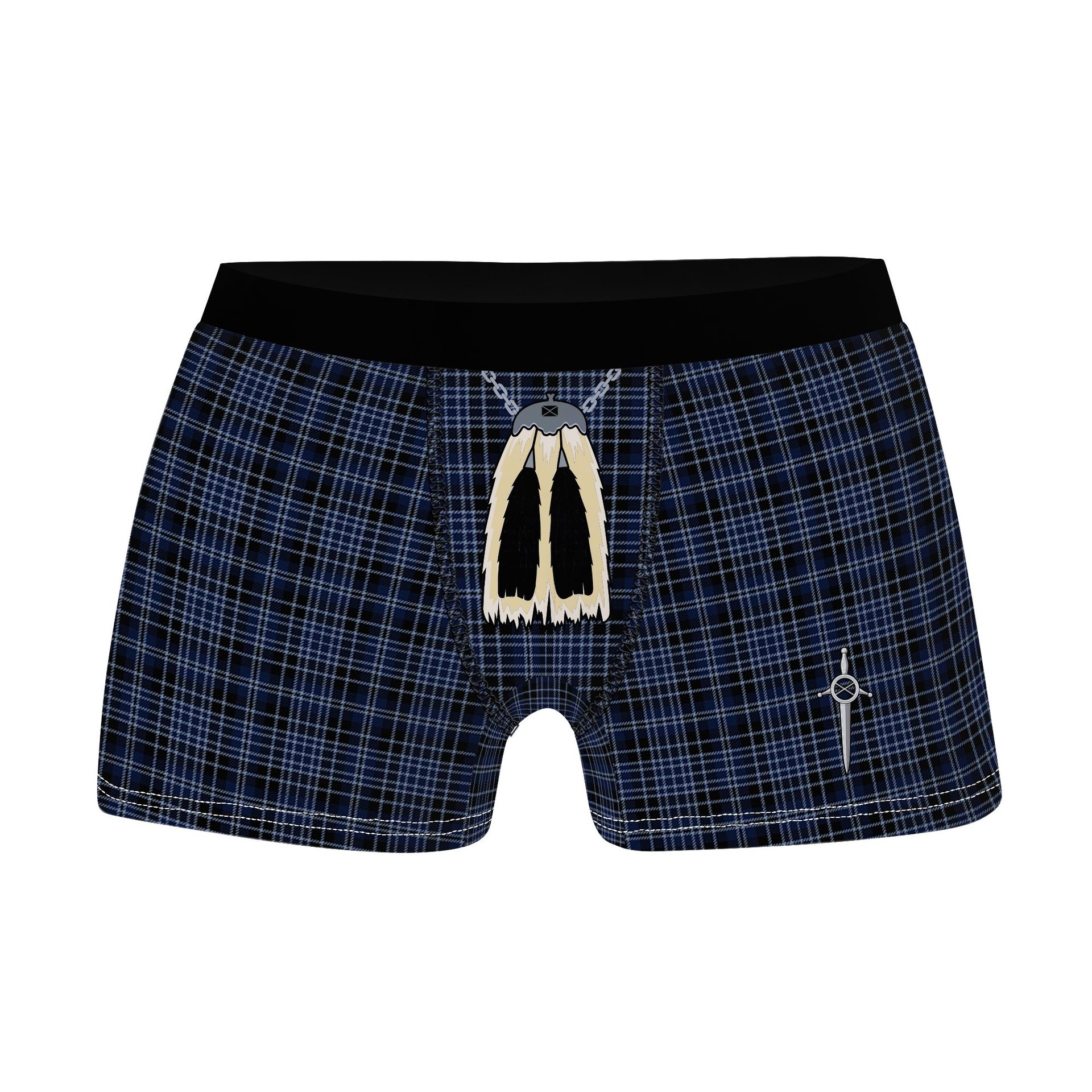 ScotsTee Shop Scottish Clark (Clergy) Modern Clan Clan Highland Kilt Sporran Tartan Boxer Briefs