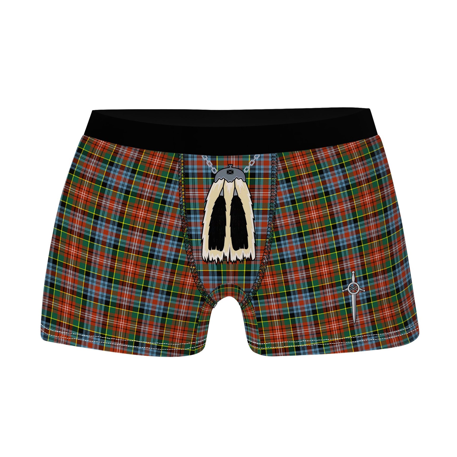 ScotsTee Shop Scottish Caledonia Ancient Clan Highland Kilt Sporran Tartan Boxer Briefs