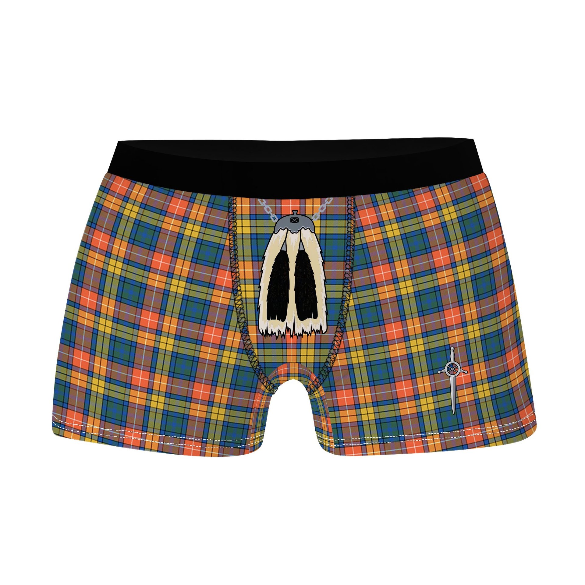 ScotsTee Shop Scottish Buchanan Ancient Clan Highland Kilt Sporran Tartan Boxer Briefs