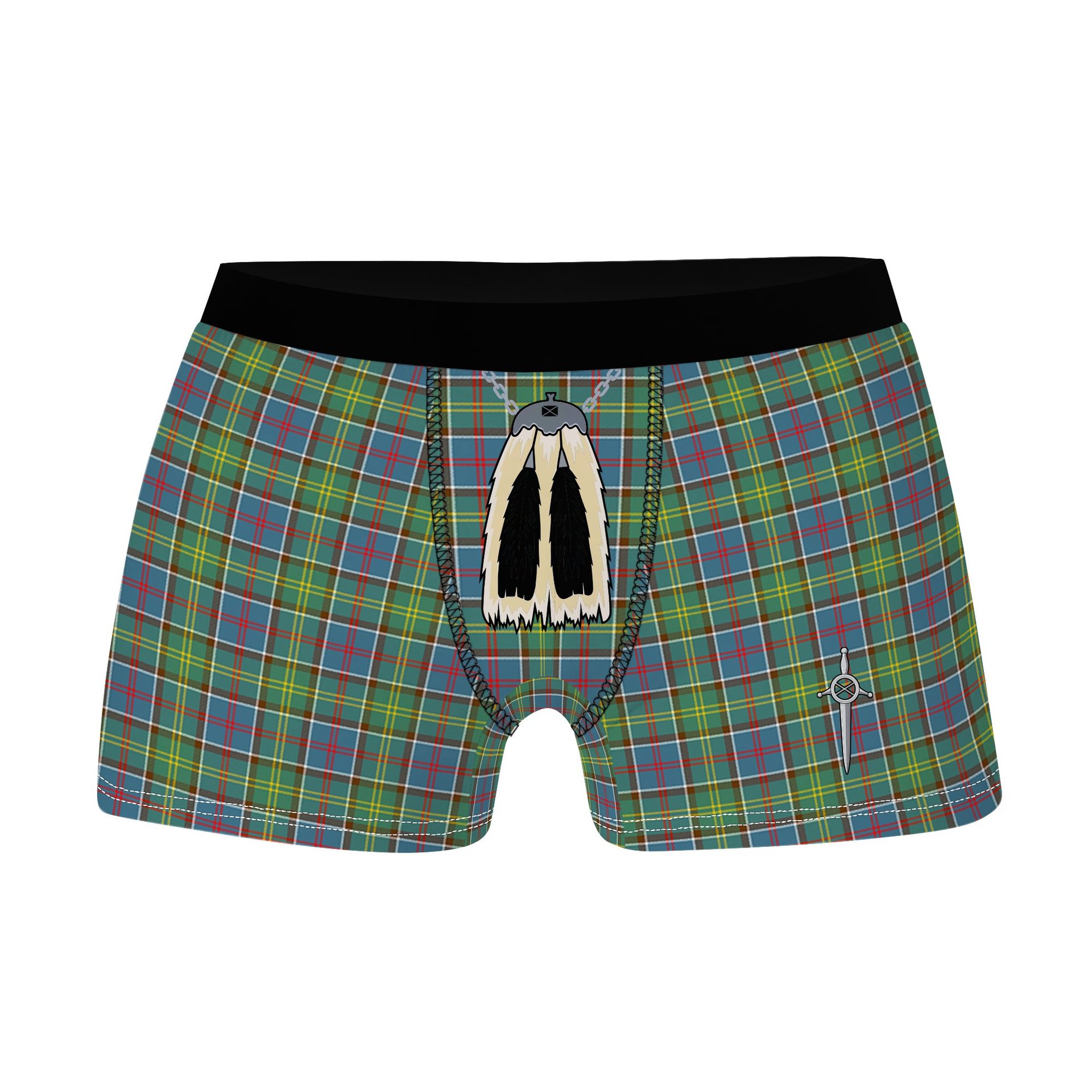 ScotsTee Shop Scottish Colville Clan Highland Kilt Sporran Tartan Boxer Briefs