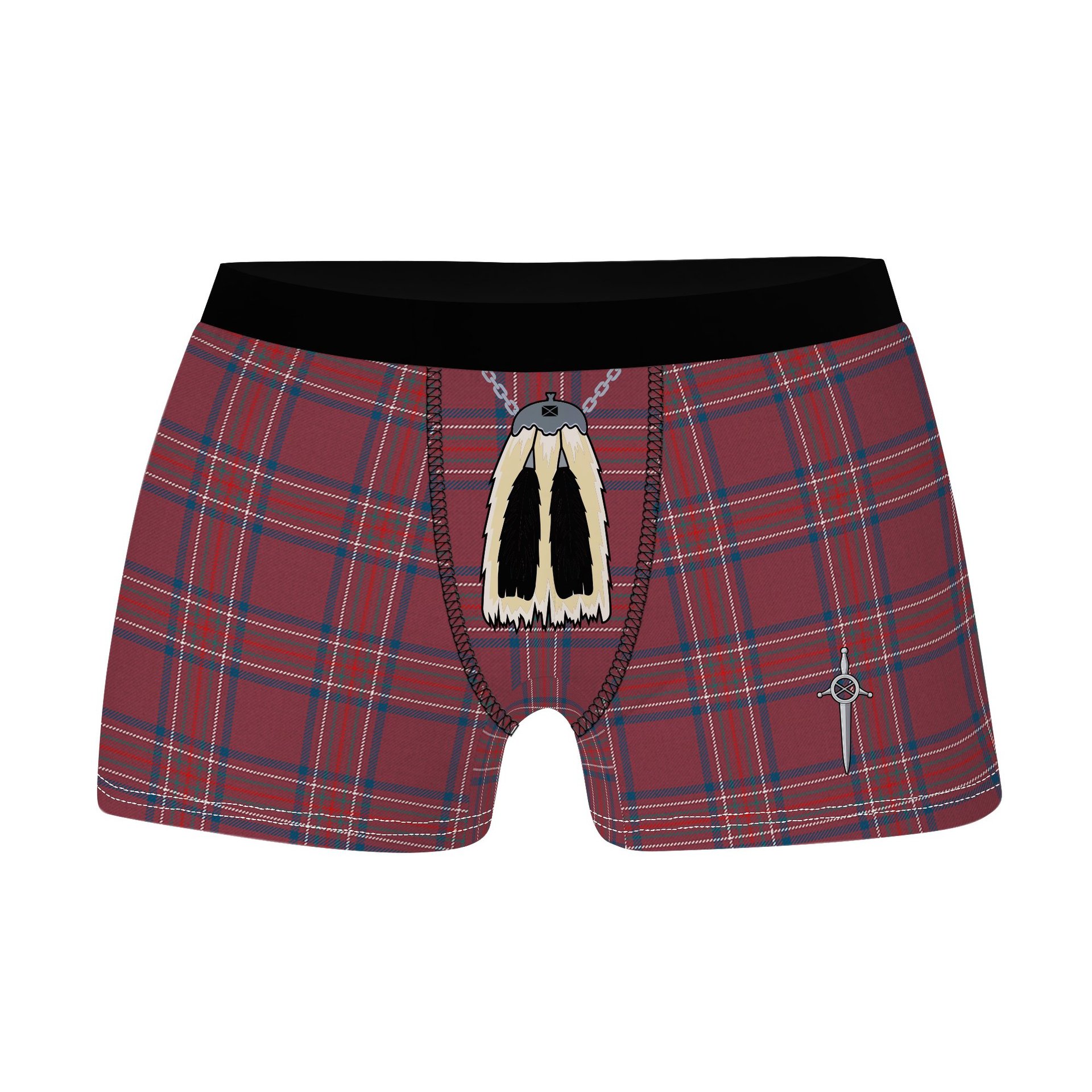 ScotsTee Shop Scottish Burnett Hunting Modern Clan Highland Kilt Sporran Tartan Boxer Briefs