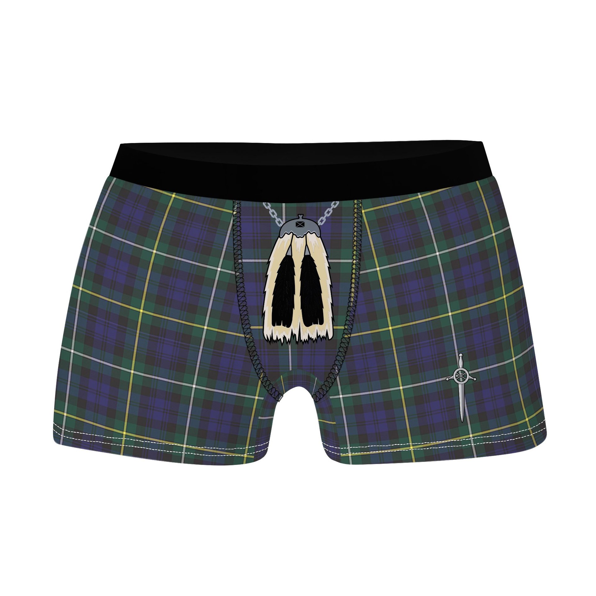 ScotsTee Shop Scottish Campbell Argyll Modern Clan Highland Kilt Sporran Tartan Boxer Briefs