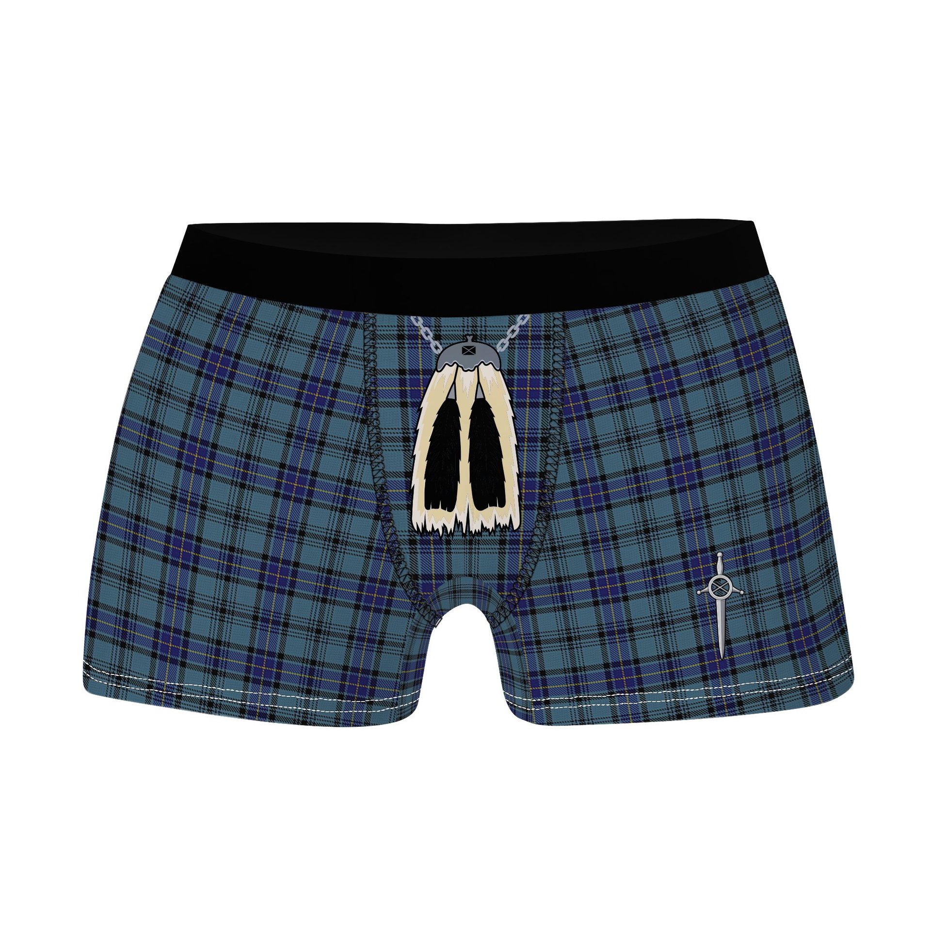 ScotsTee Shop Scottish Hannay Blue Clan Highland Kilt Sporran Tartan Boxer Briefs